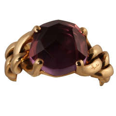 Vintage Pomellato Chain Shank Ring with Amethyst