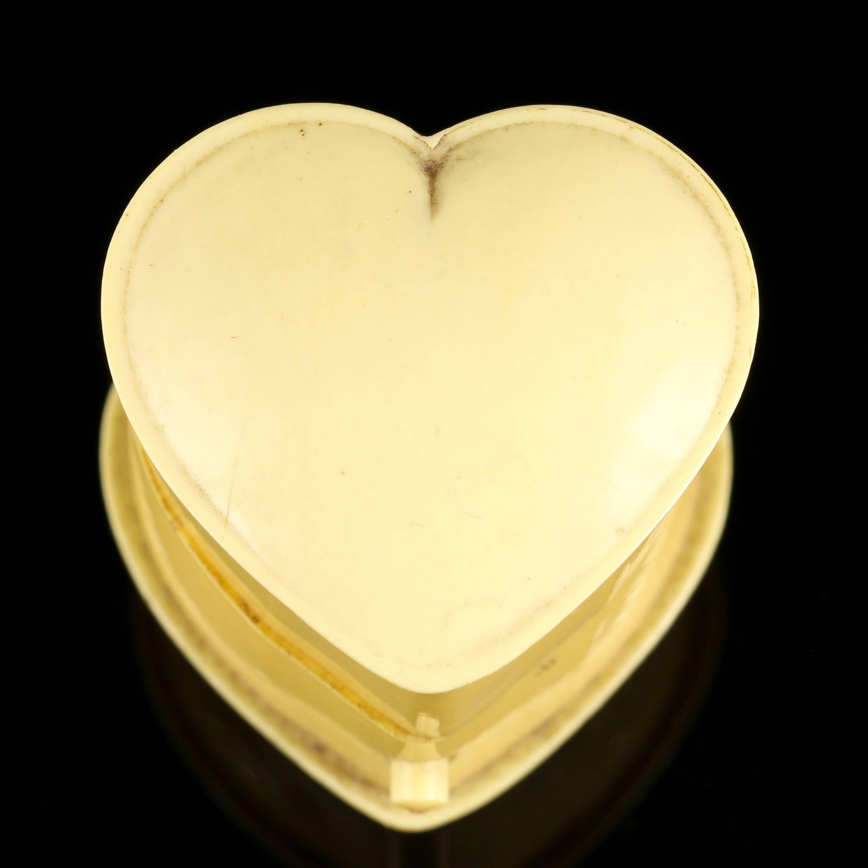 Antique Edwardian Opal Diamond Heart Ring 18 Carat in Original Heart Box, 1908 4