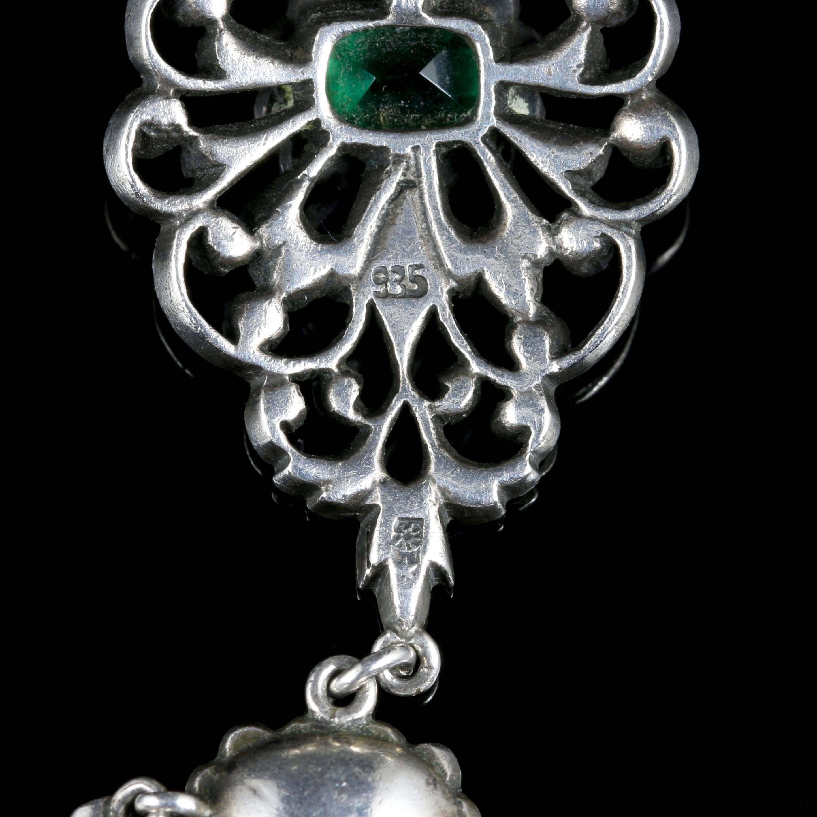 Antique Victorian Suffragette Necklace Silver, circa 1880 4
