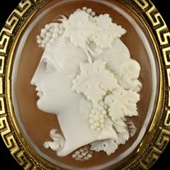 Antike viktorianische Kamee Gold, um 1860 Brosche