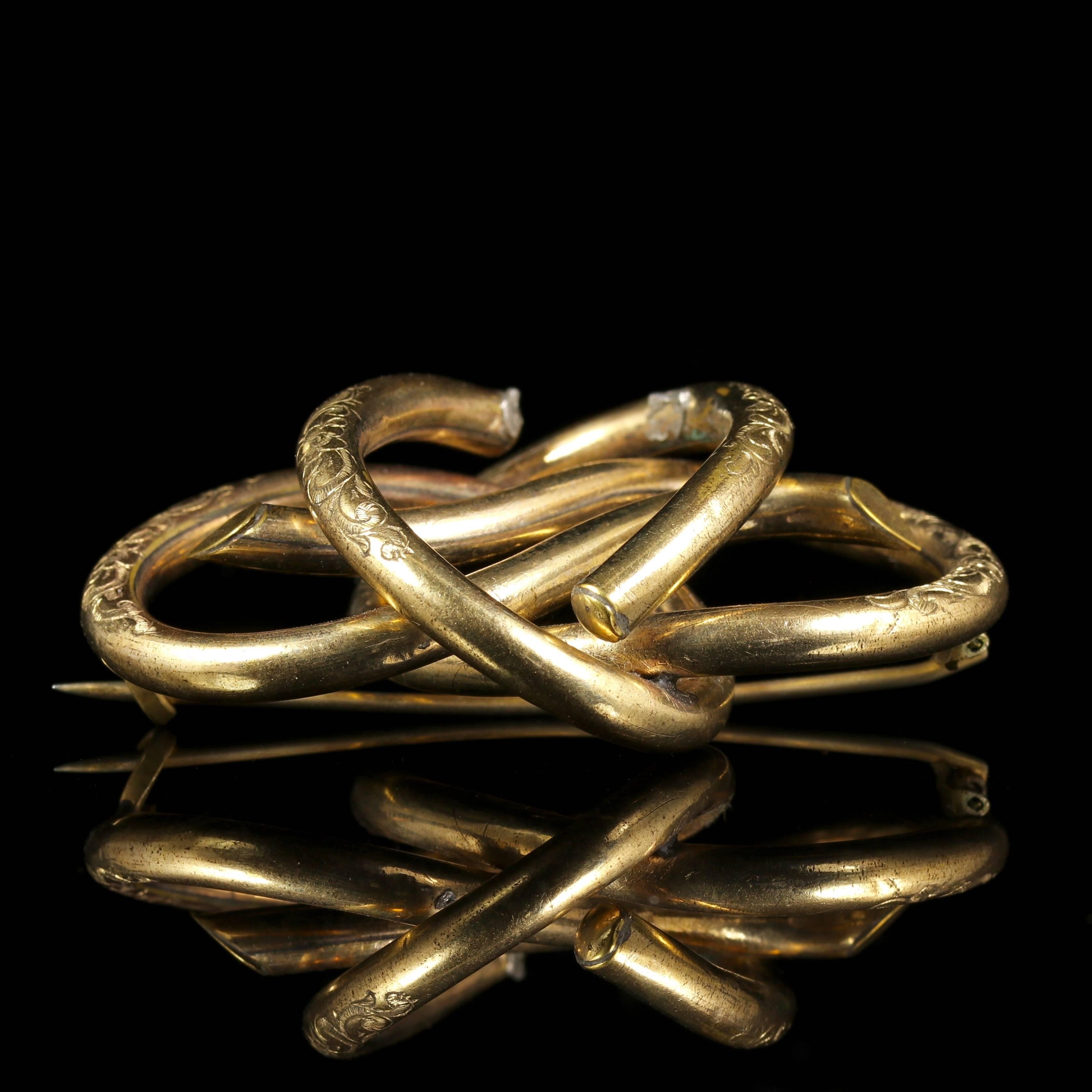 Antique Victorian Knot Brooch, 1880 In Excellent Condition In Lancaster, Lancashire