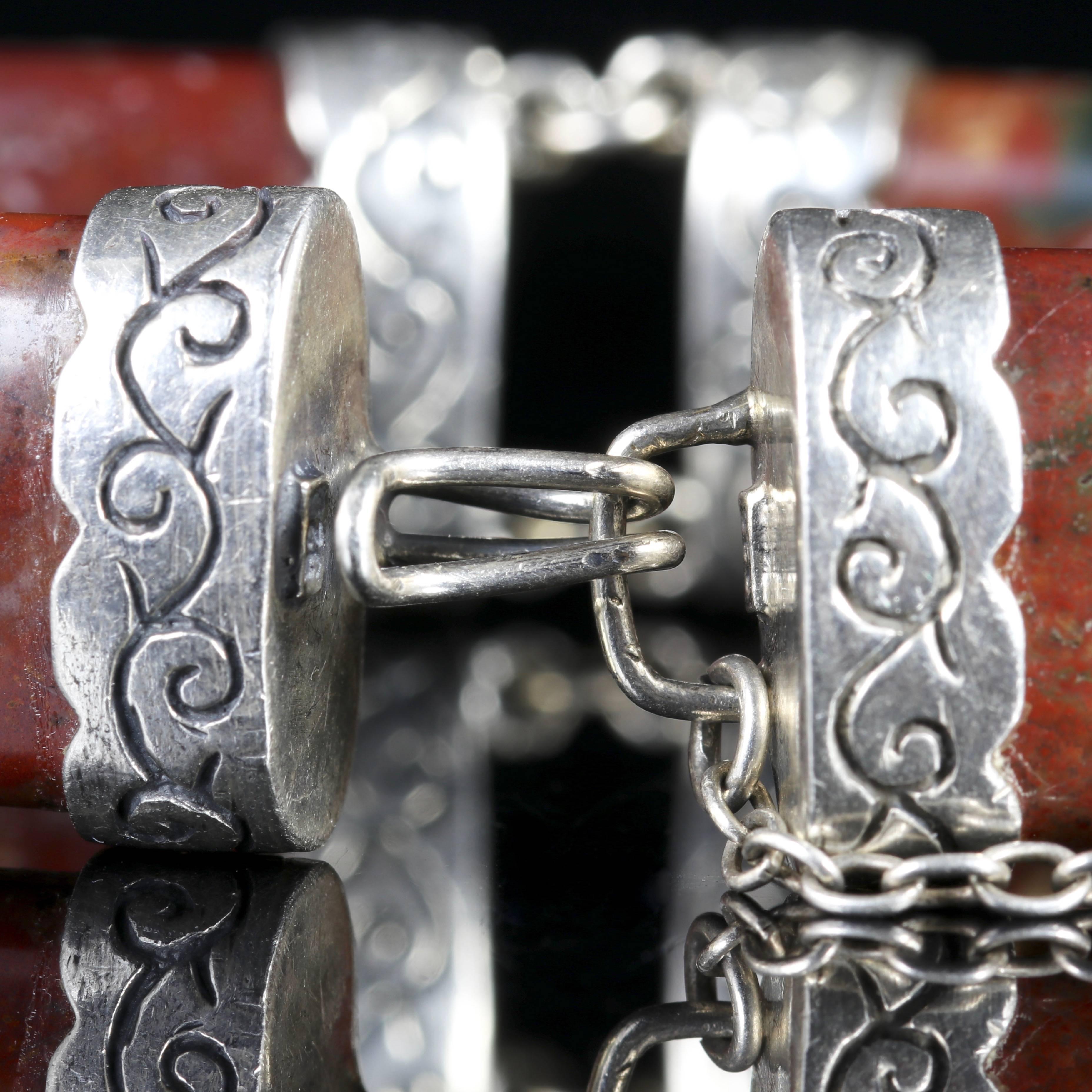 Antique Victorian Scottish Silver Bracelet with Padlock Locket, circa 1860 4