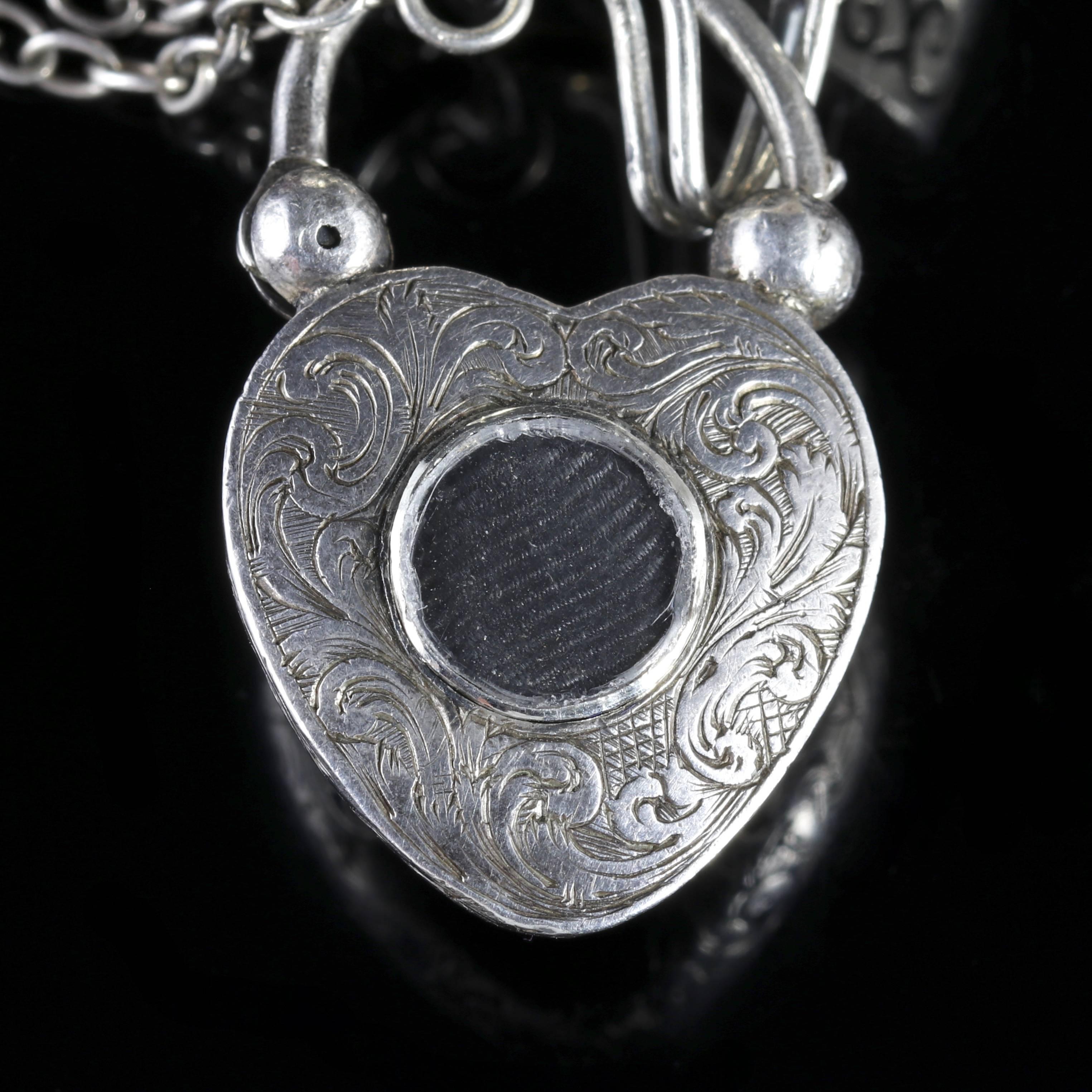 Antique Victorian Scottish Silver Bracelet with Padlock Locket, circa 1860 2