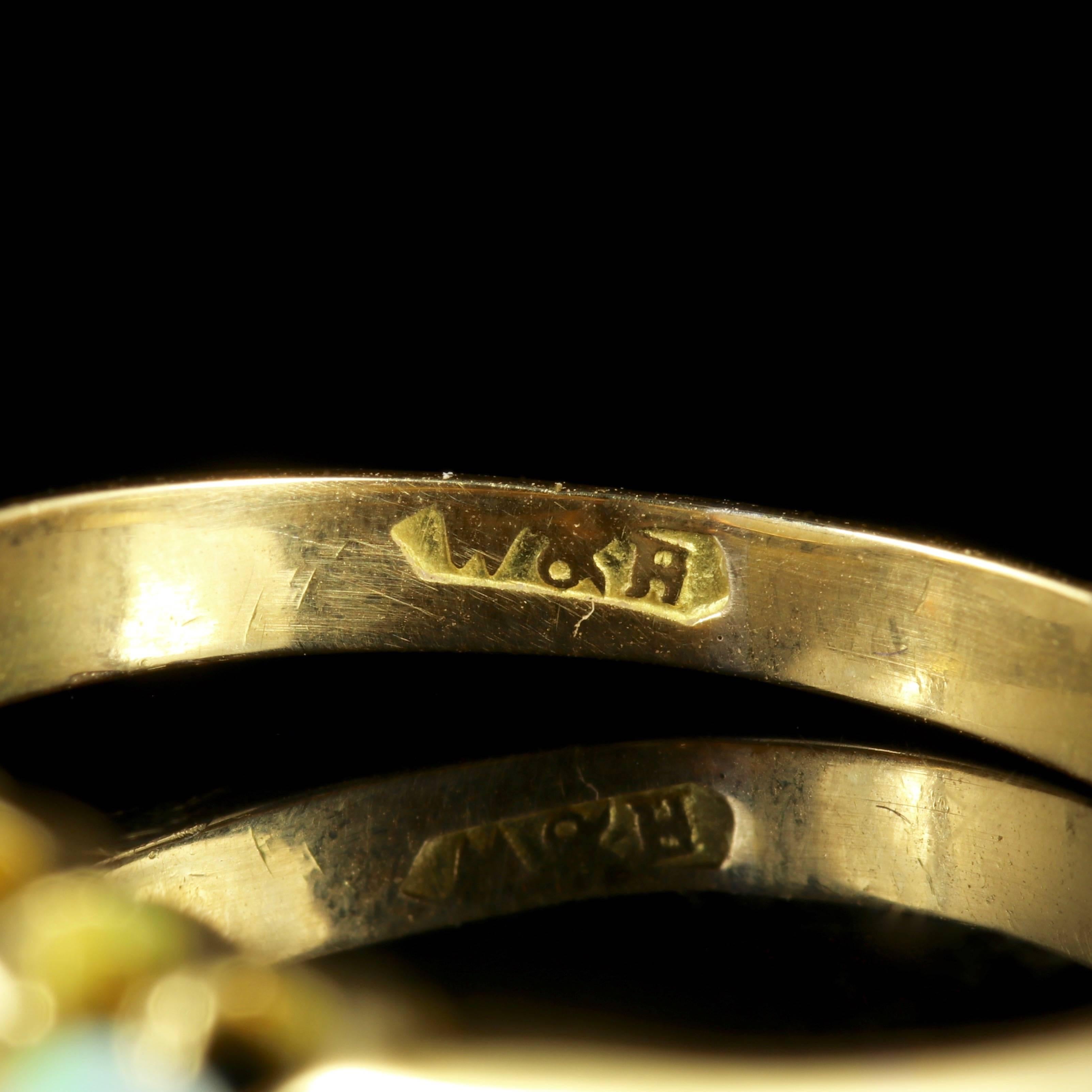 Antique Victorian Opal Diamond Ring 18 Carat Gold, circa 1900 2
