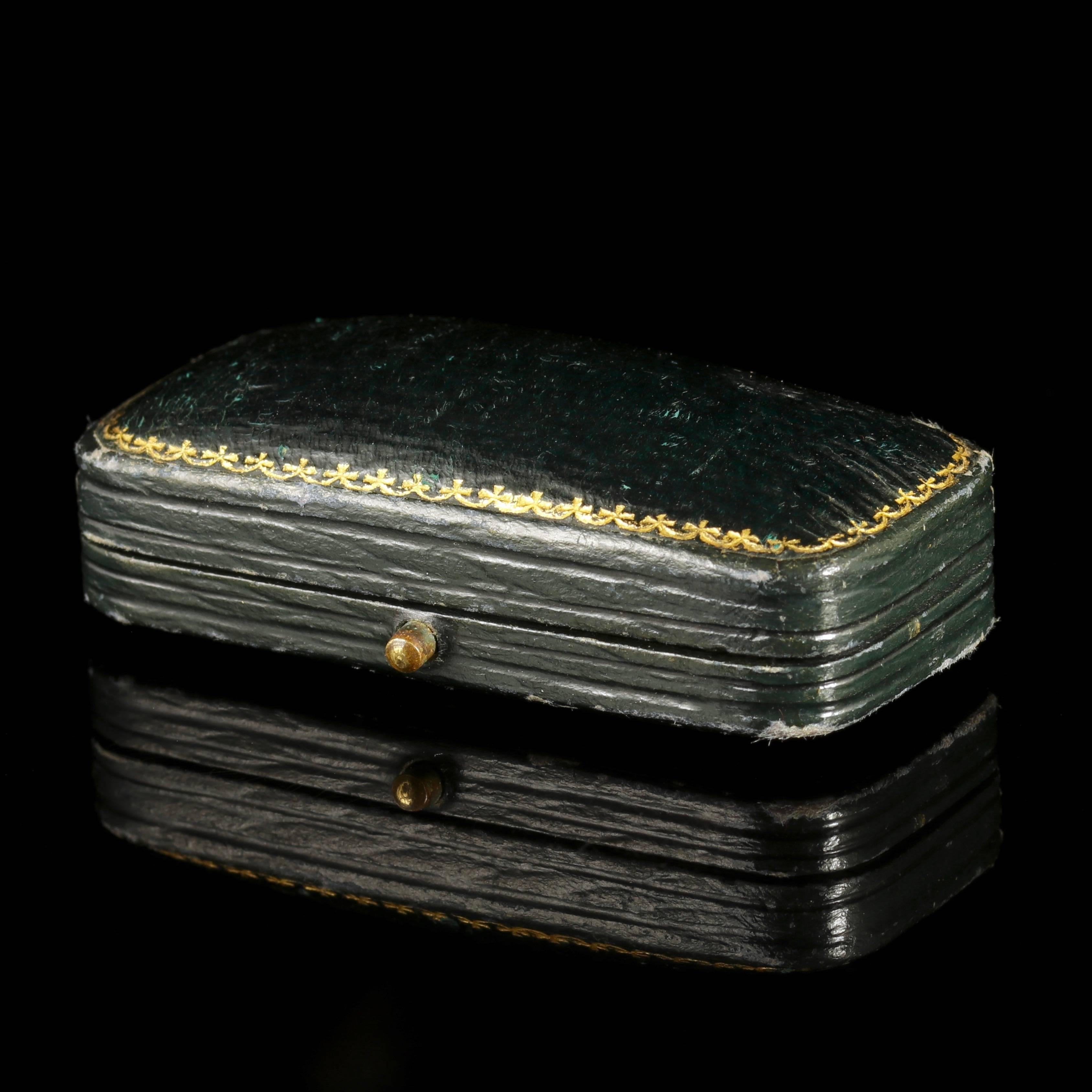 Antique Citrine Double Sweet Heart Pearl Gold Brooch in Original Irish Box 3