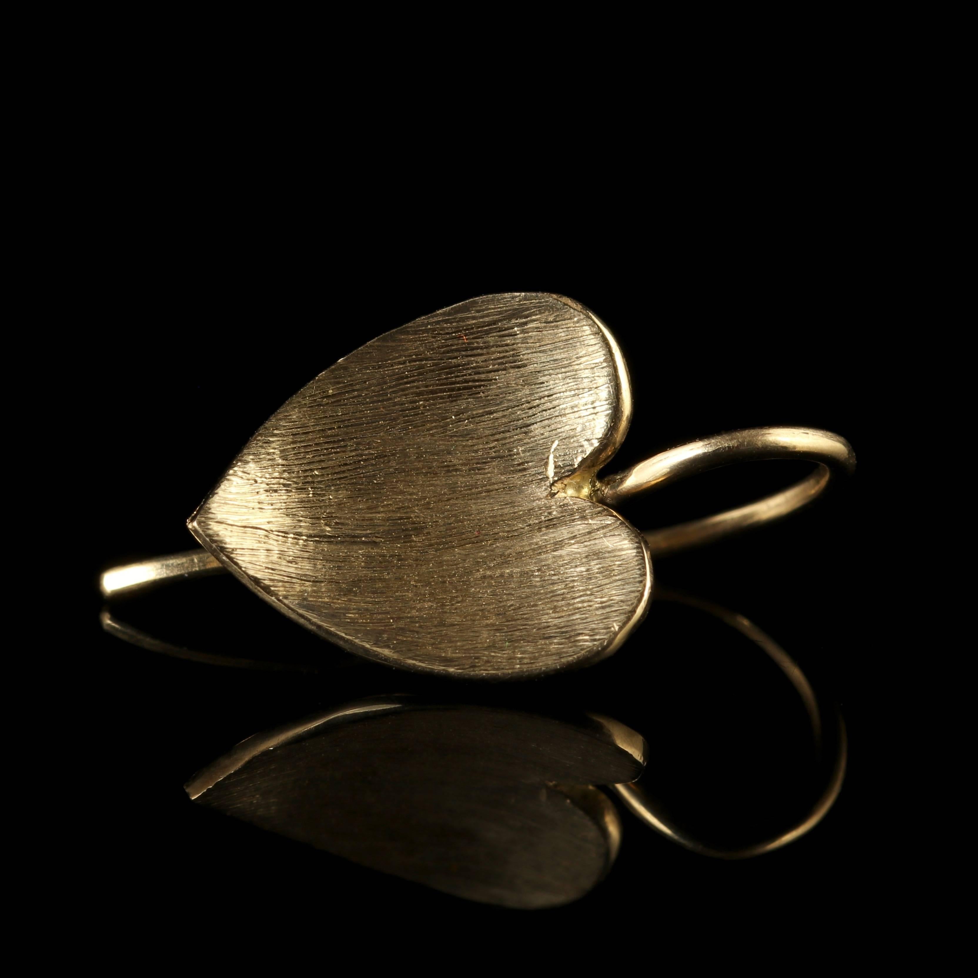 Antique Victorian Gold Heart Earrings, circa 1900 1