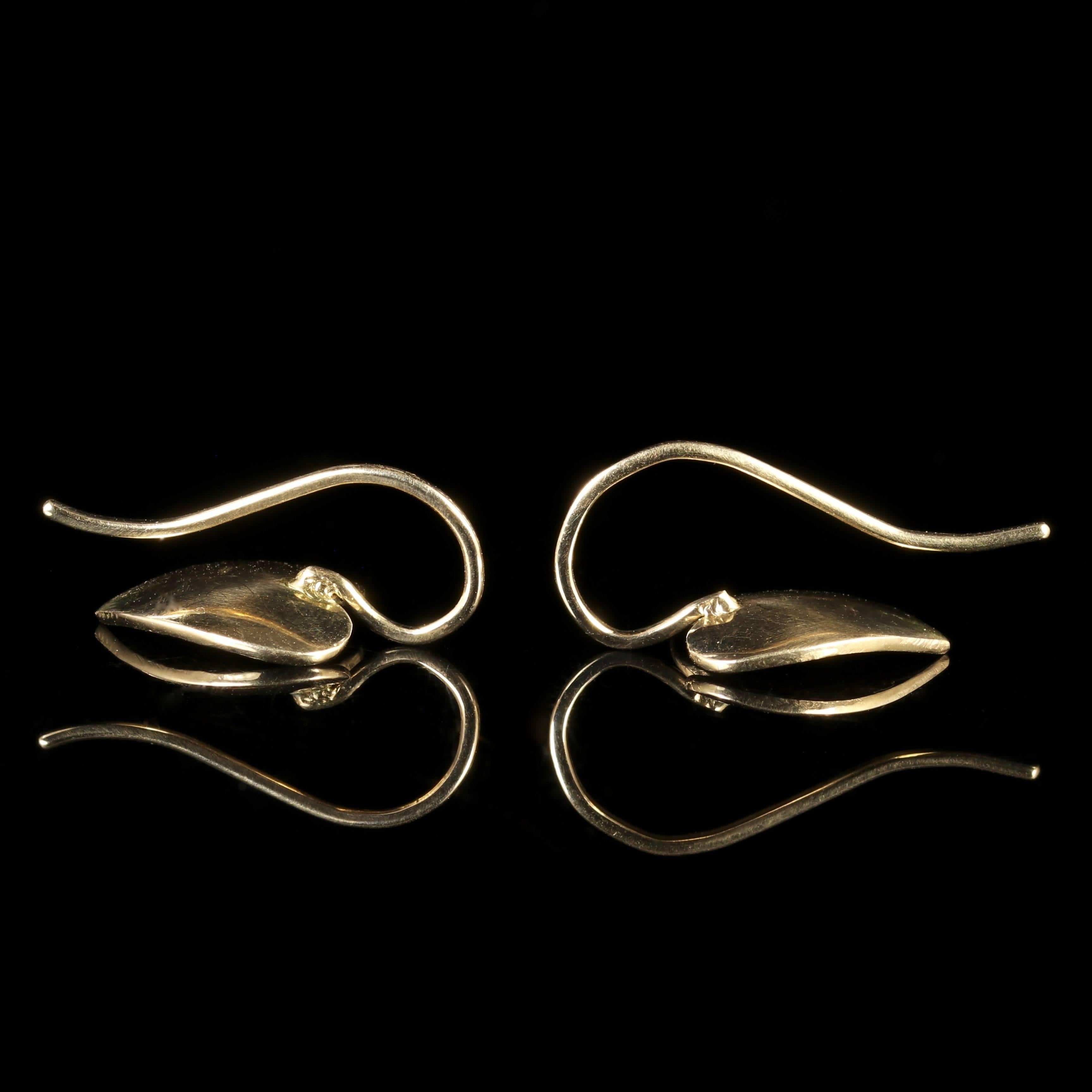 Antique Victorian Gold Heart Earrings, circa 1900 2