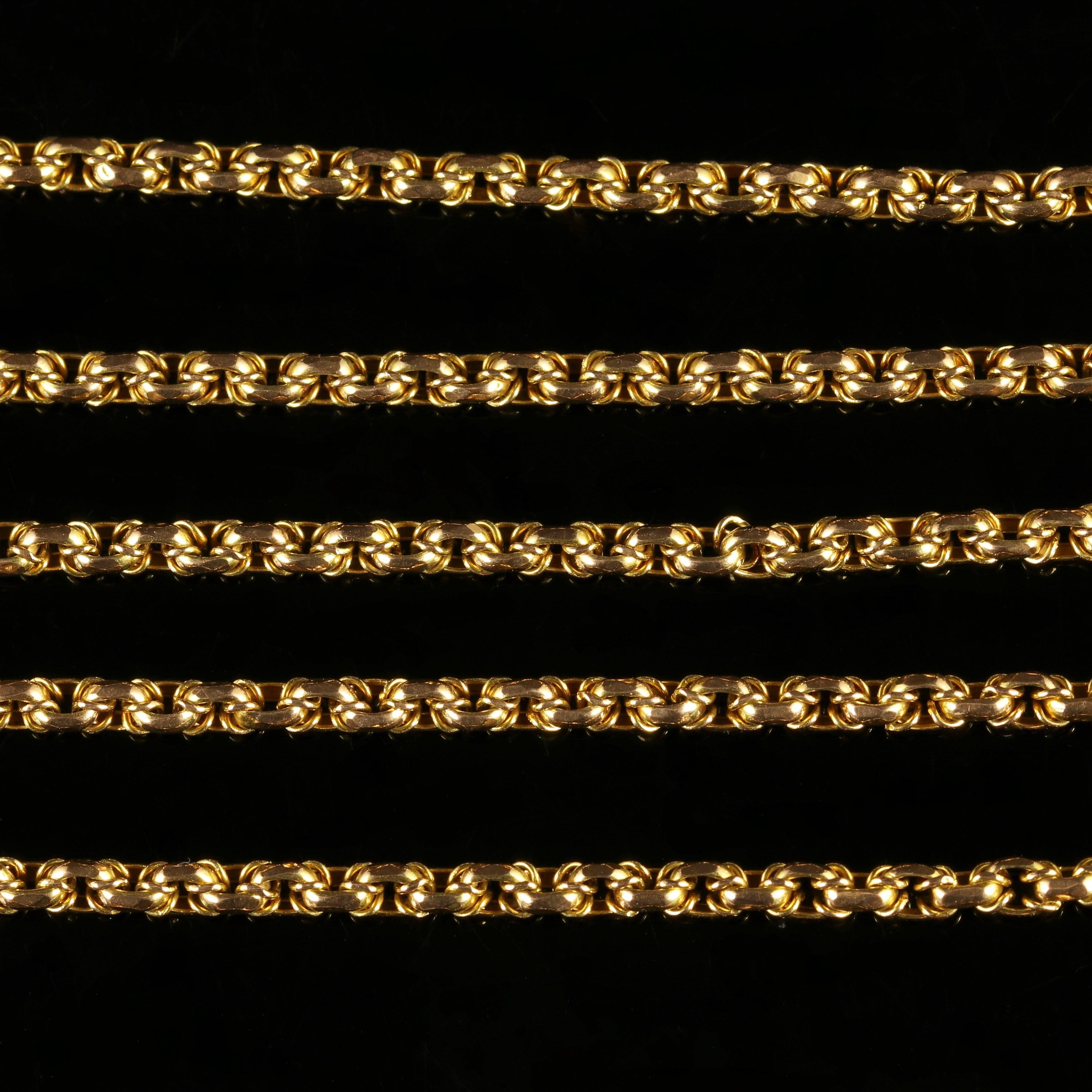 Antique Victorian Long Gold Guard Chain, circa 1900 1