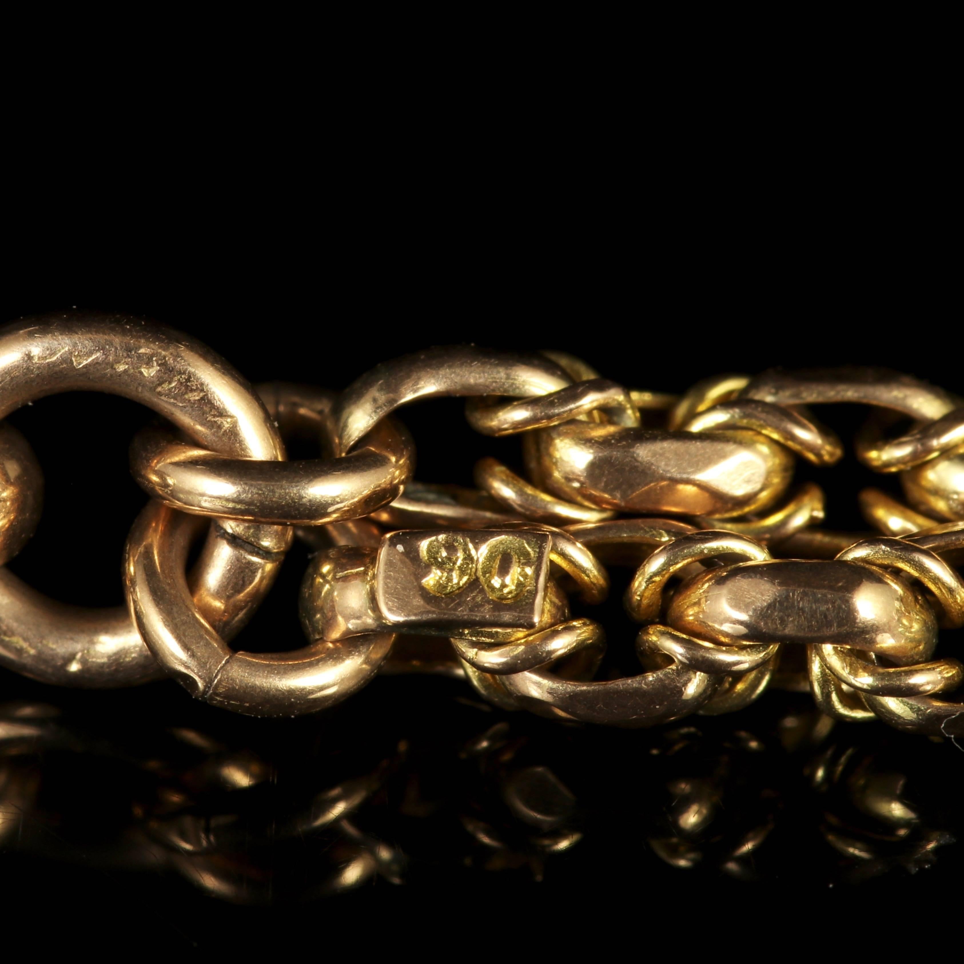 Antique Victorian Long Gold Guard Chain, circa 1900 In Excellent Condition In Lancaster, Lancashire