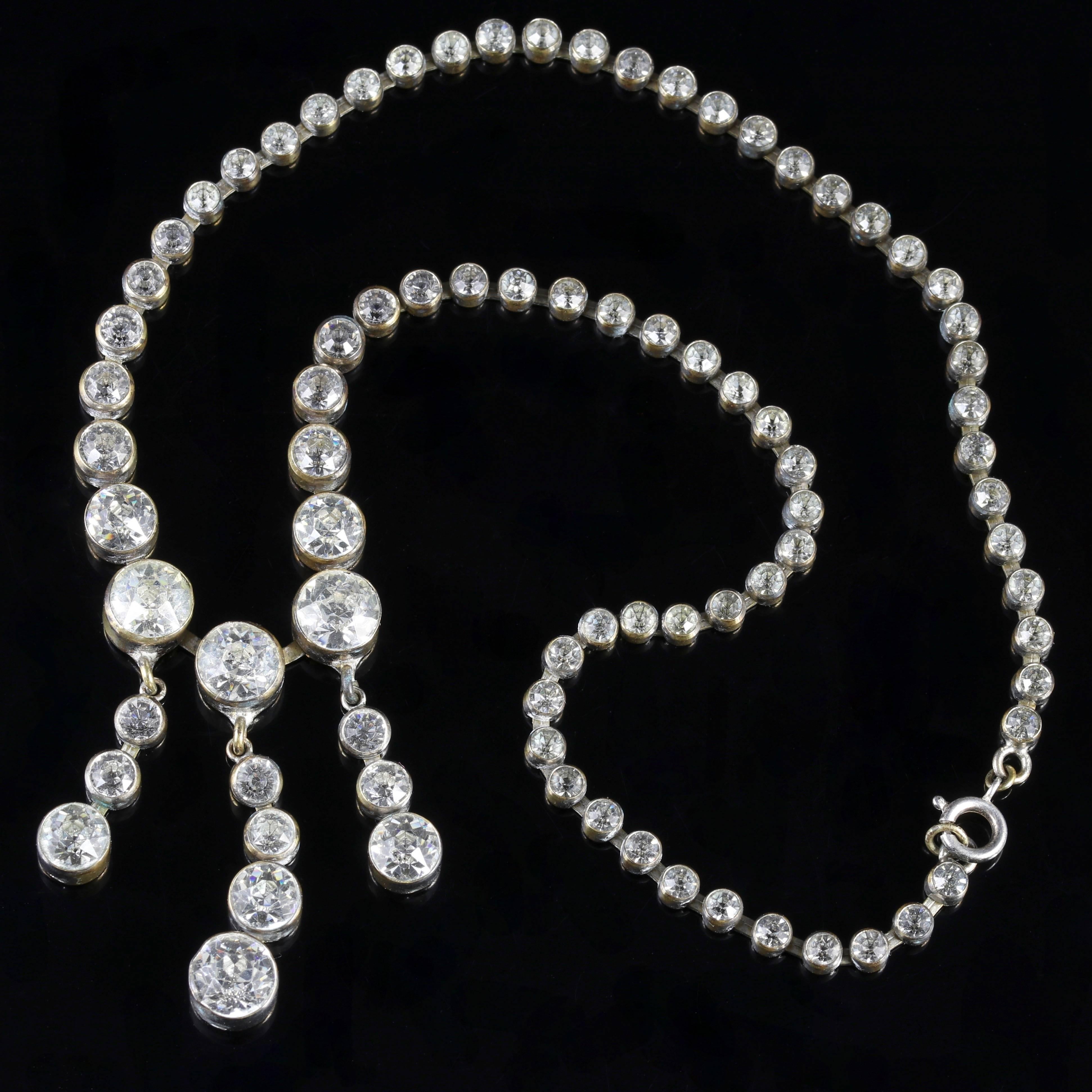 Women's Georgian Long Paste Cascading Necklace, circa 1800