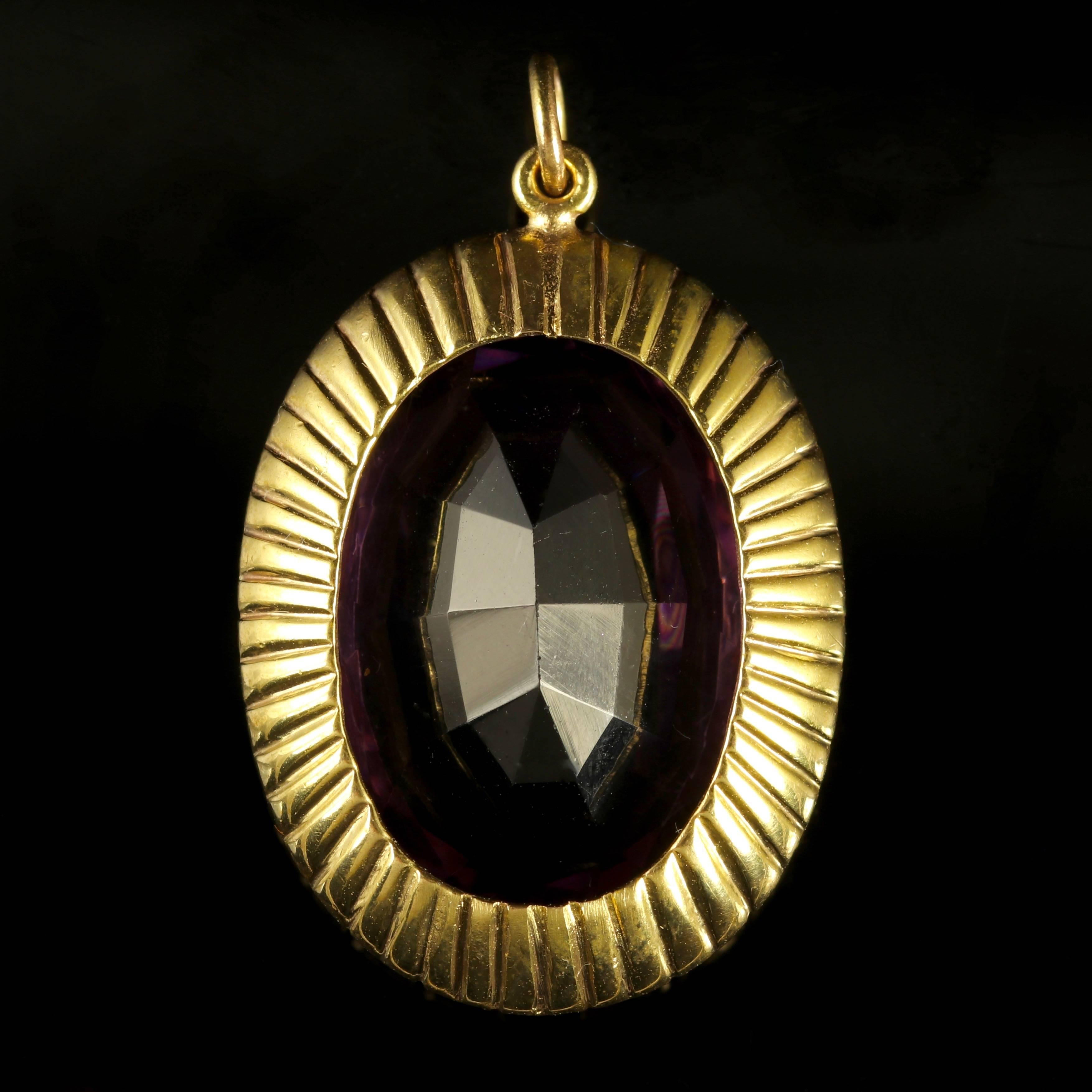 Antique Victorian Amethyst Pearl Gold Pendant 1