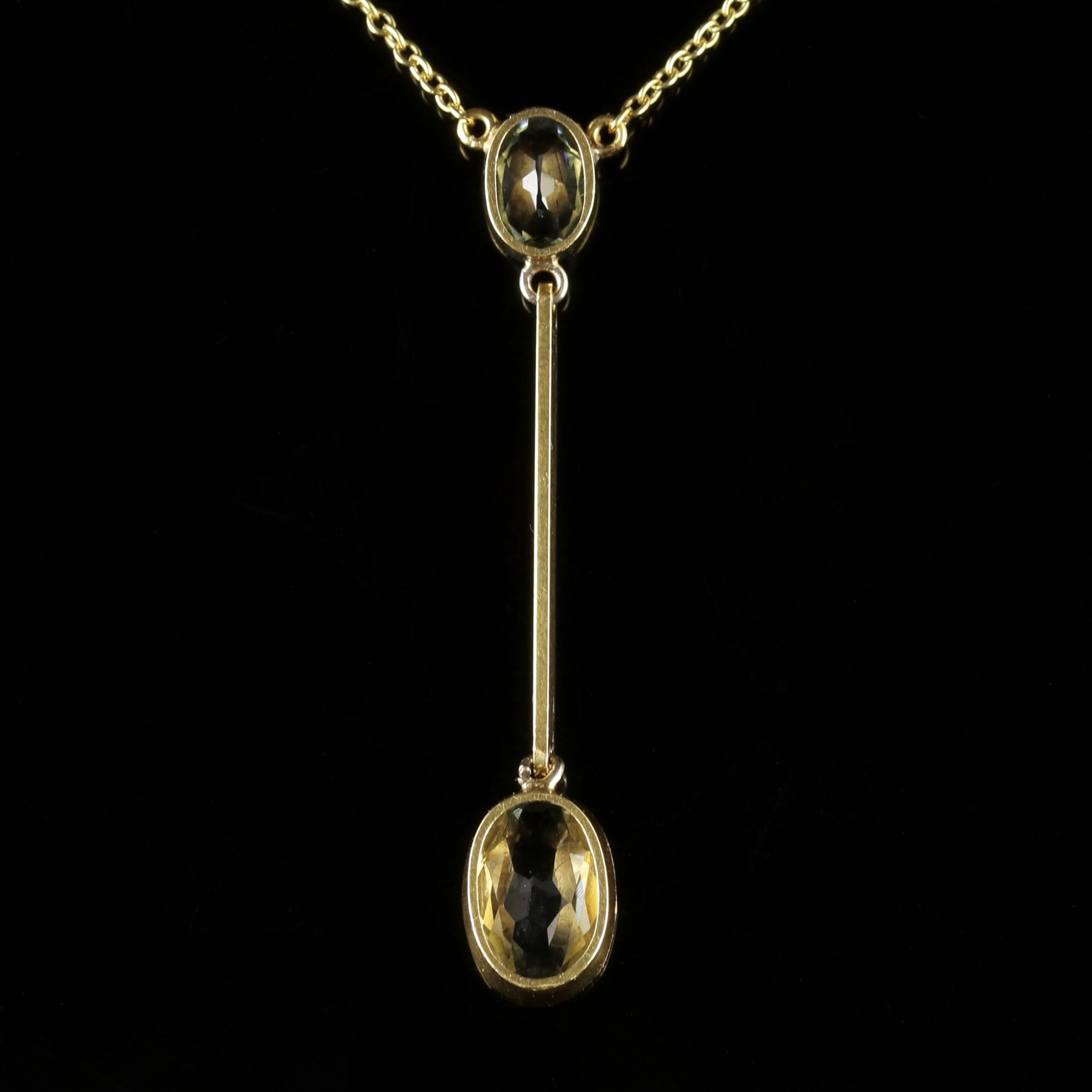 Antique Edwardian Aquamarine Gold Pendant on Chain For Sale 3