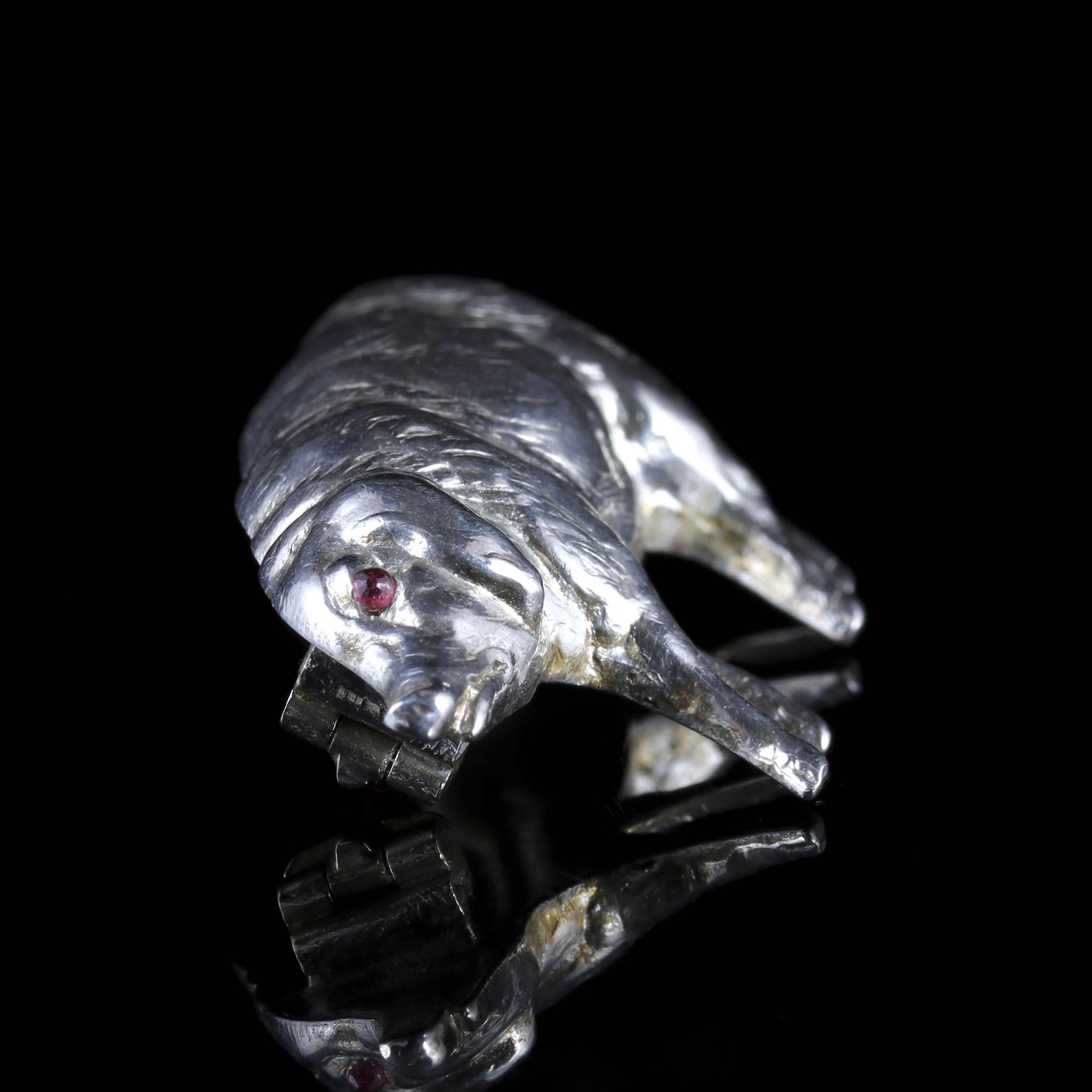 Women's Antique Victorian Silver Pig Brooch, circa 1900