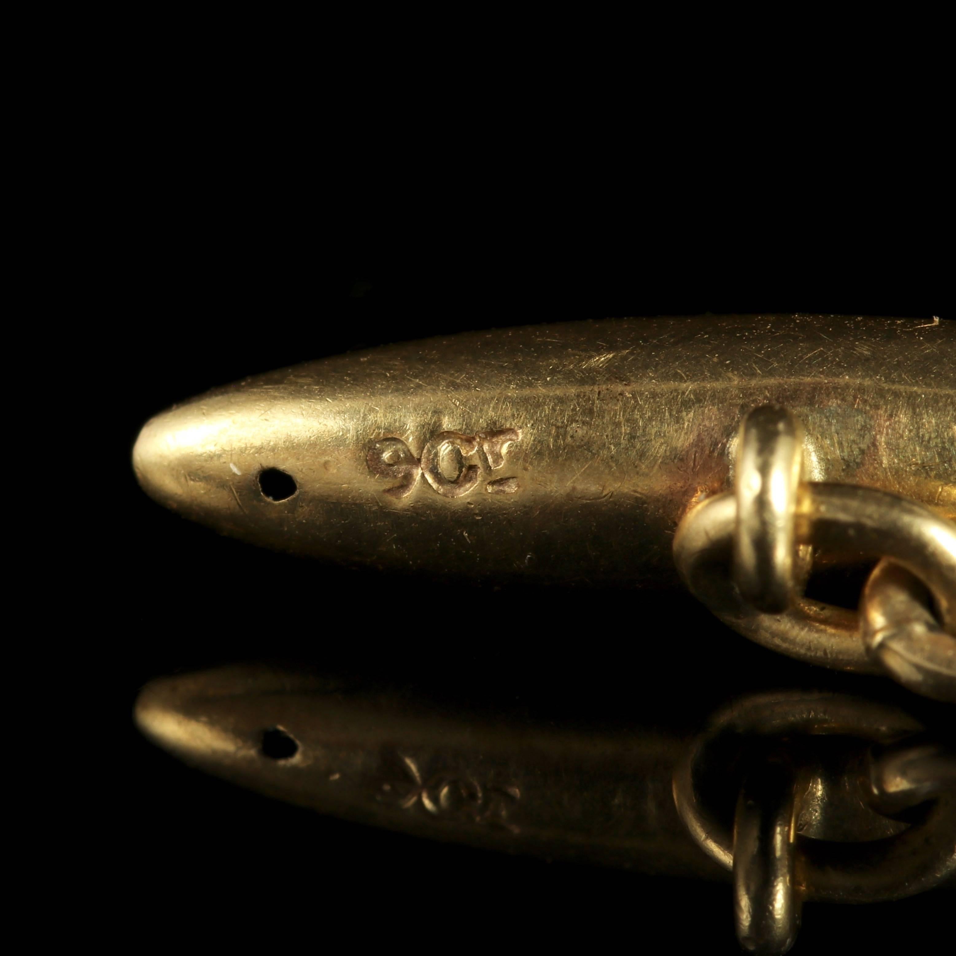 Antique Victorian Gold Enamel Diamond Cufflinks Boxed, circa 1880 2