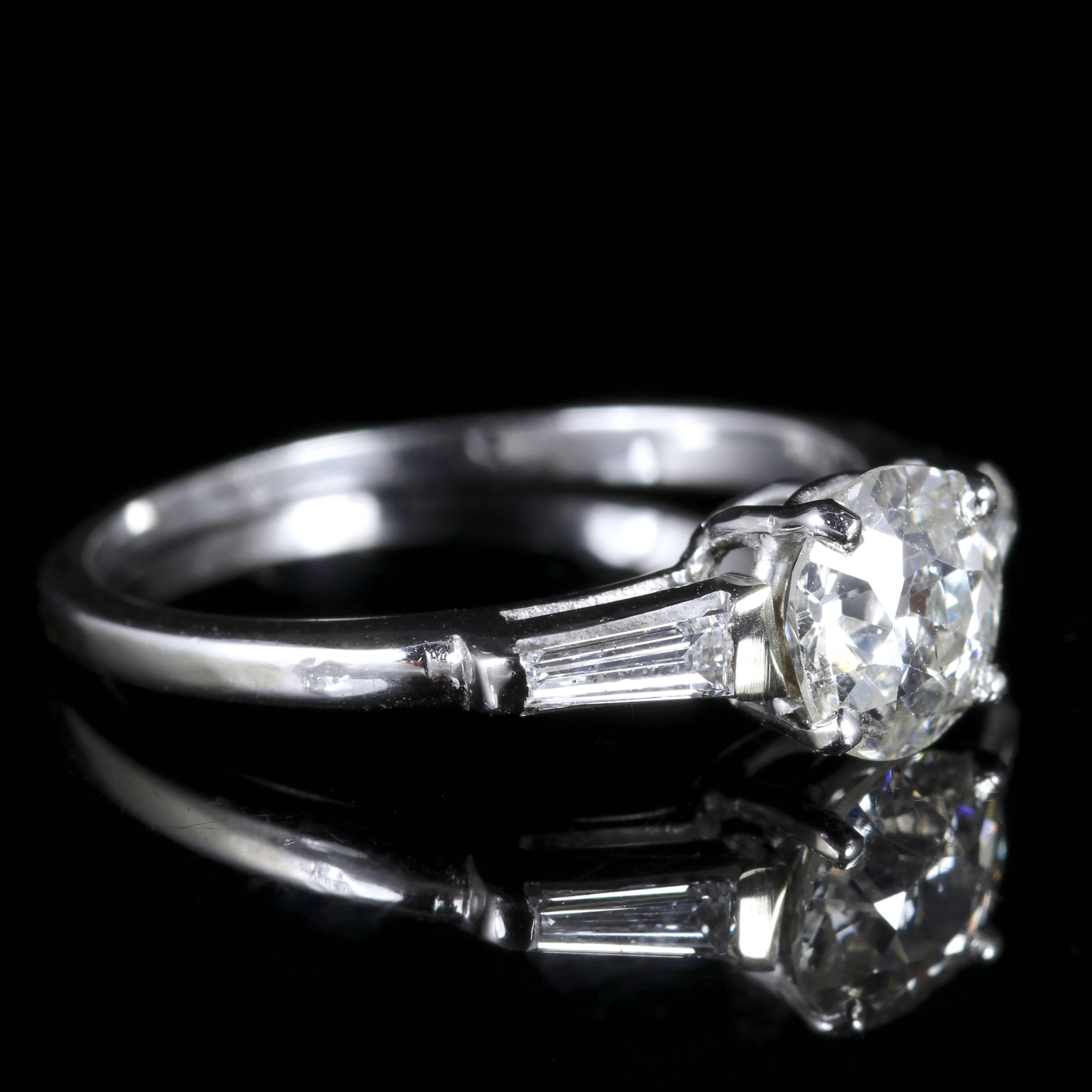 Women's Antique Art Deco Diamond Solitaire Ring, circa 1920 Engagement Ring