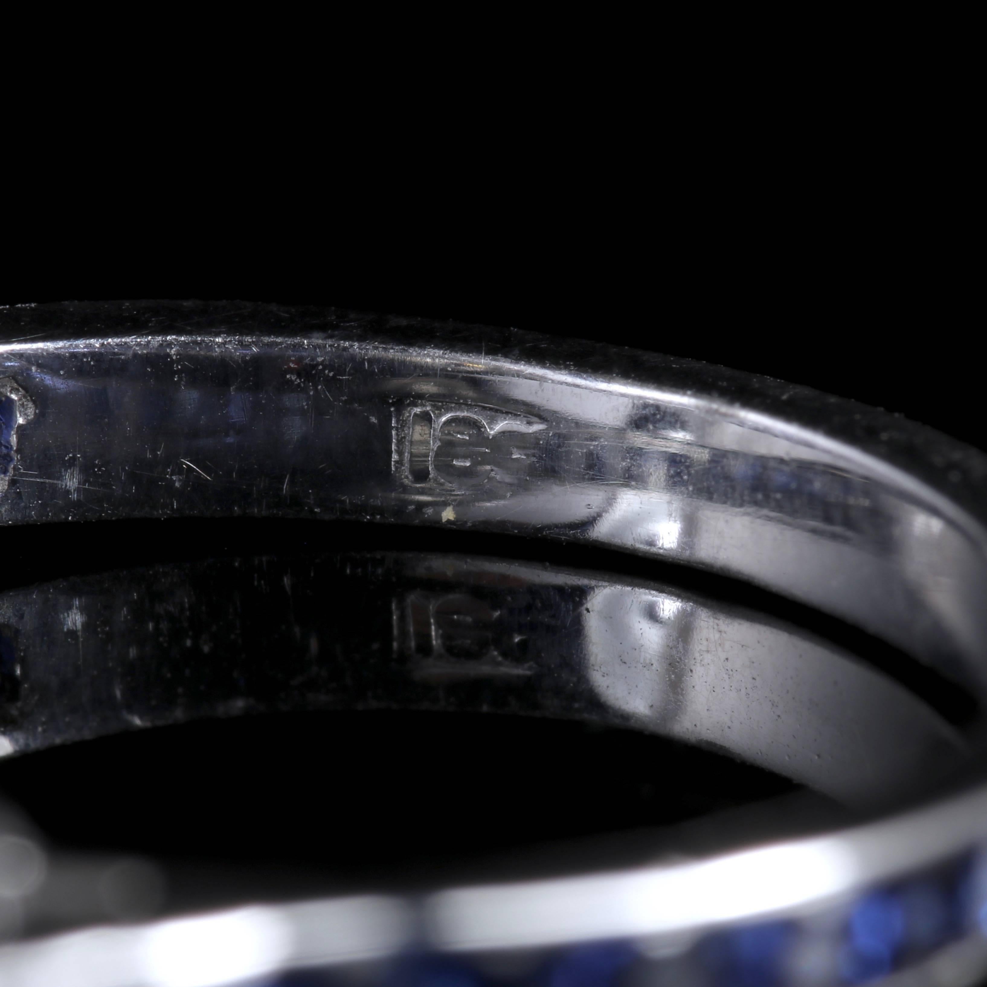 Antique Edwardian Diamond Engagement Ring Sapphire Shoulders 3