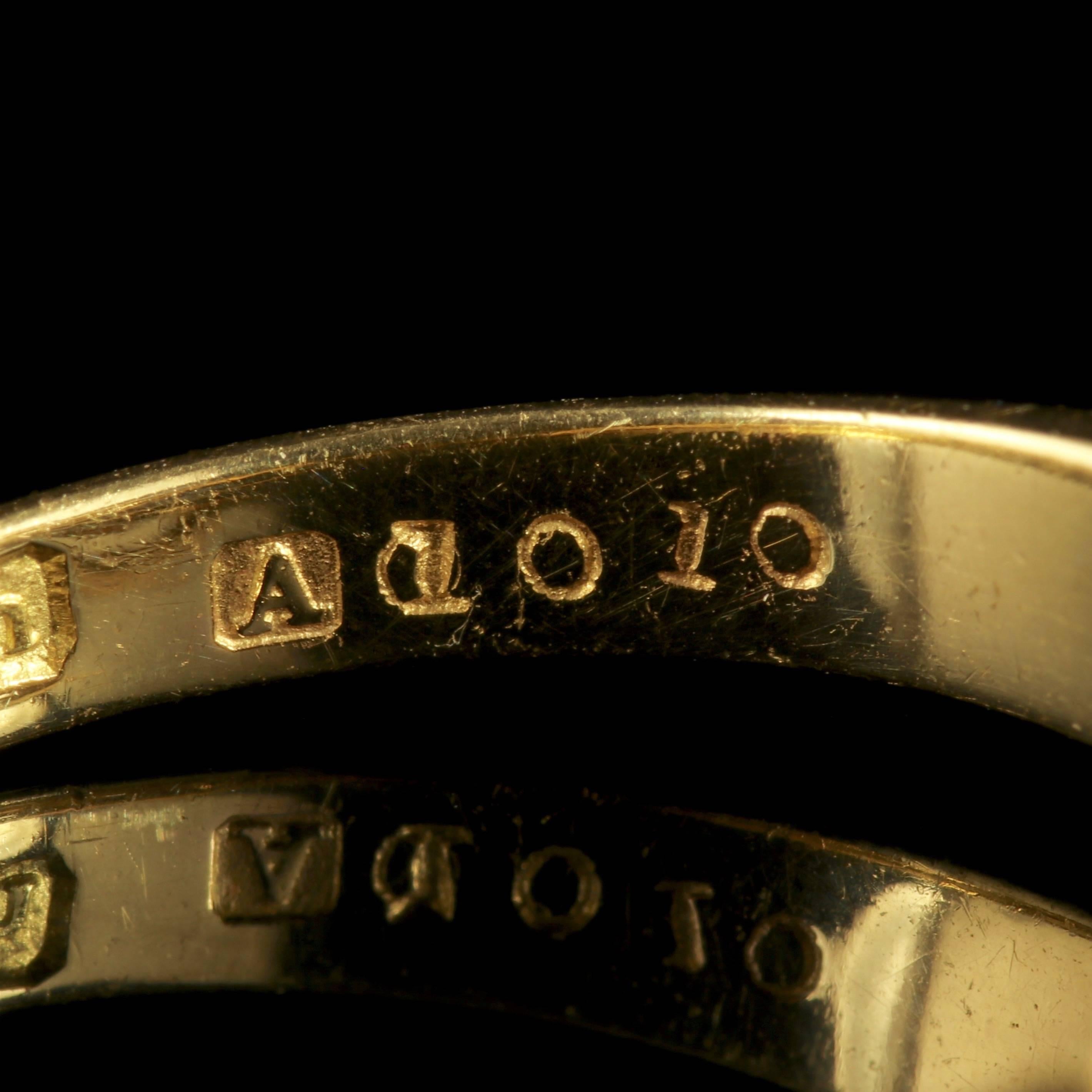 Edwardian Diamond Five-Stone 18 Carat Gold Twist Ring Dated Birmingham, 1907 1