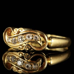 Edwardian Diamond Five-Stone 18 Carat Gold Twist Ring Dated Birmingham, 1907