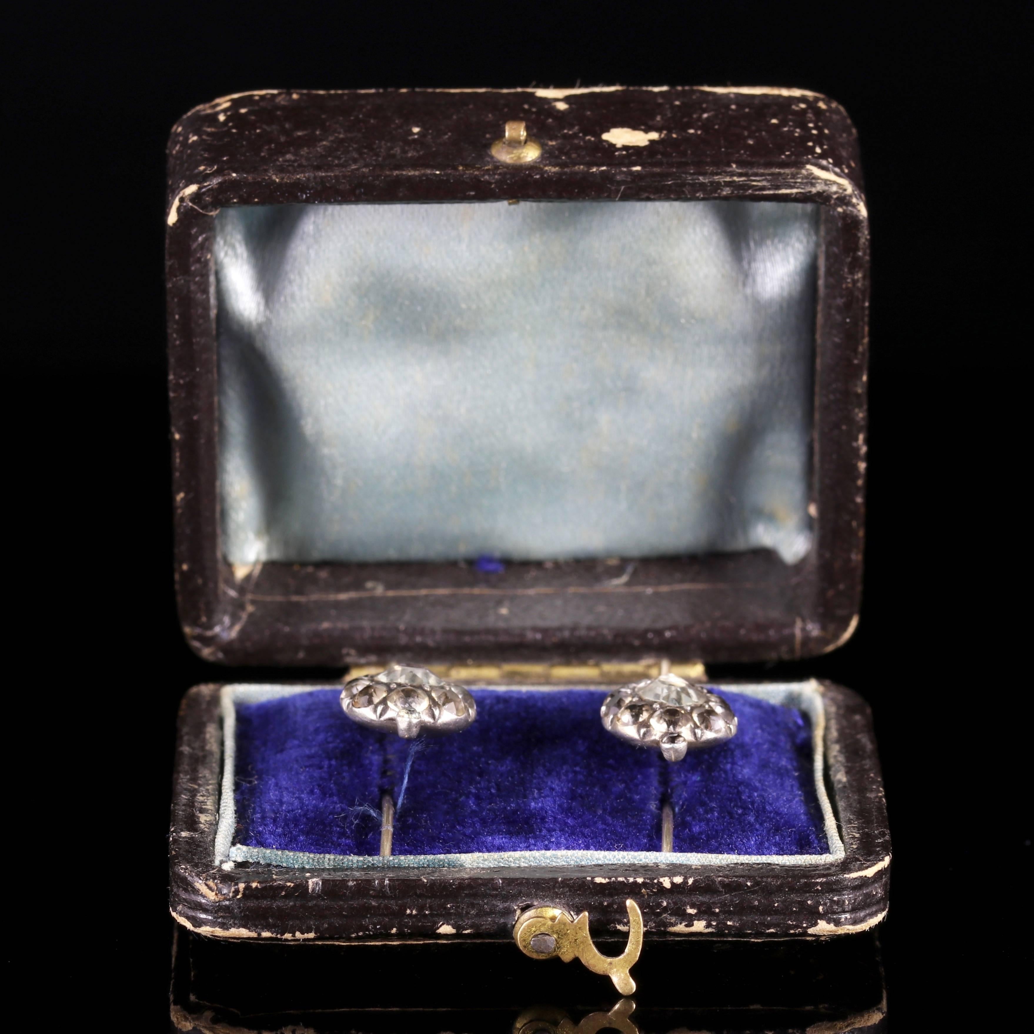 Antique Georgian Paste Earrings Boxed, circa 1800 For Sale 4
