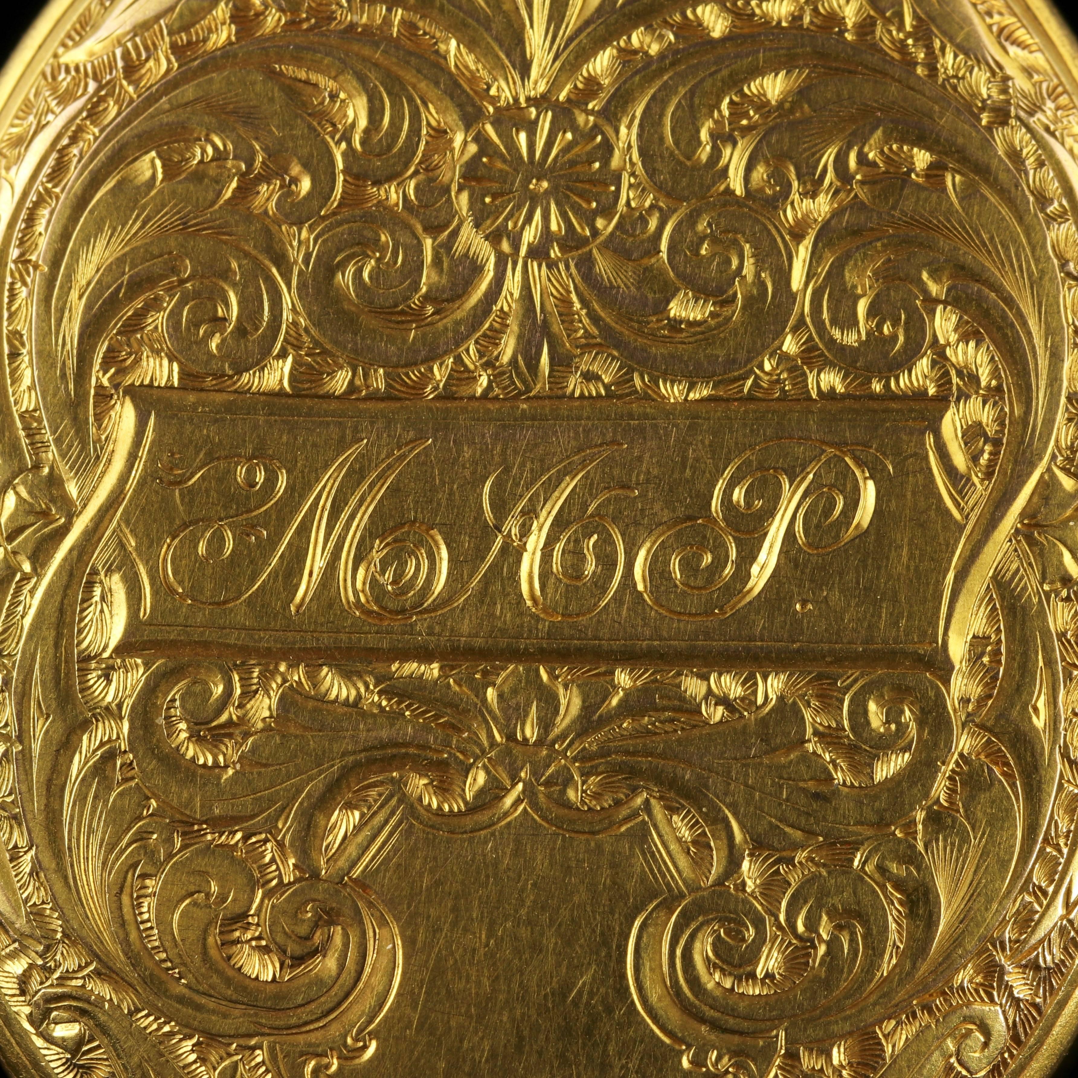 Women's Antique Victorian Large 15 Carat Gold Locket, circa 1900