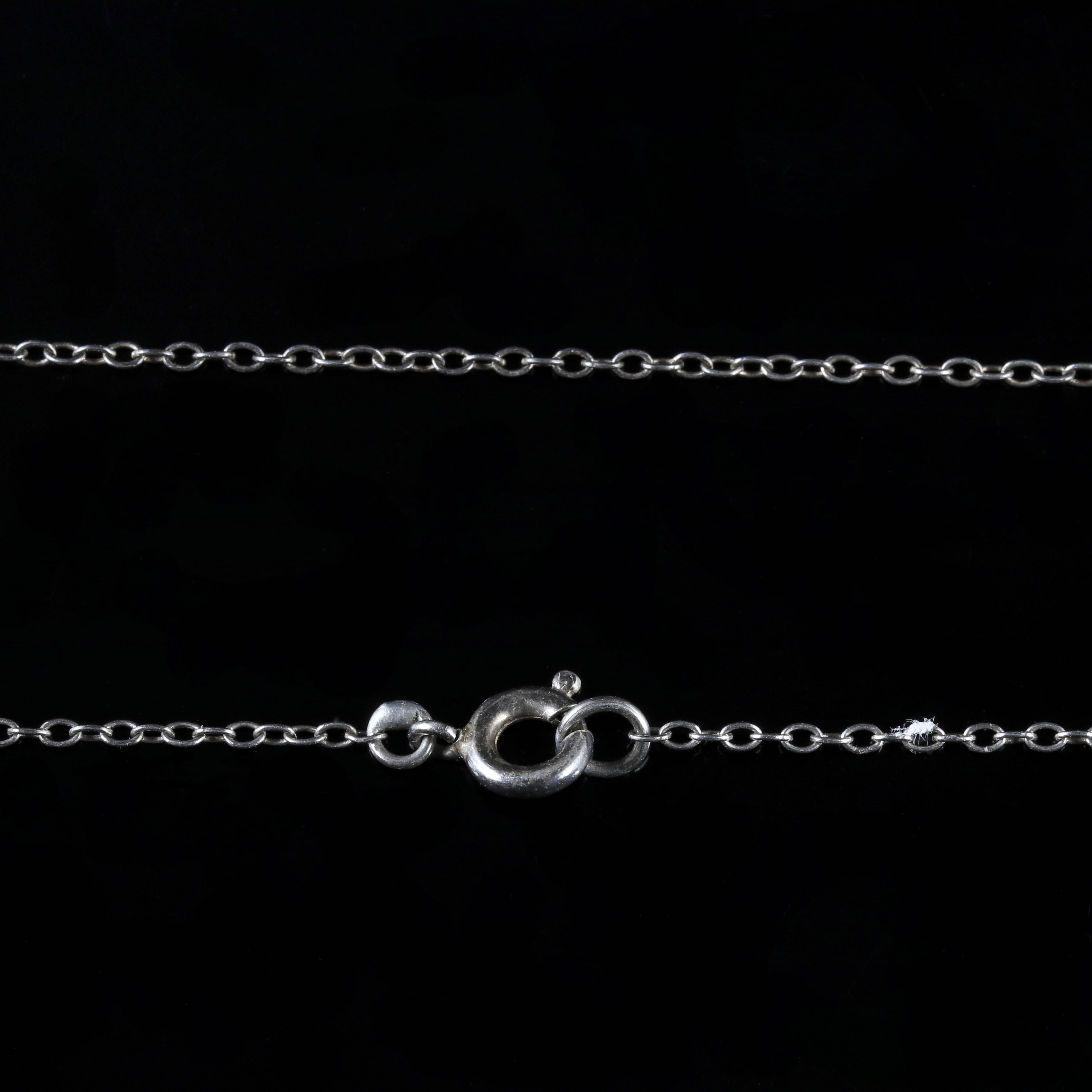 Antique Georgian Paste Heart Pendant Chain, circa 1800 2