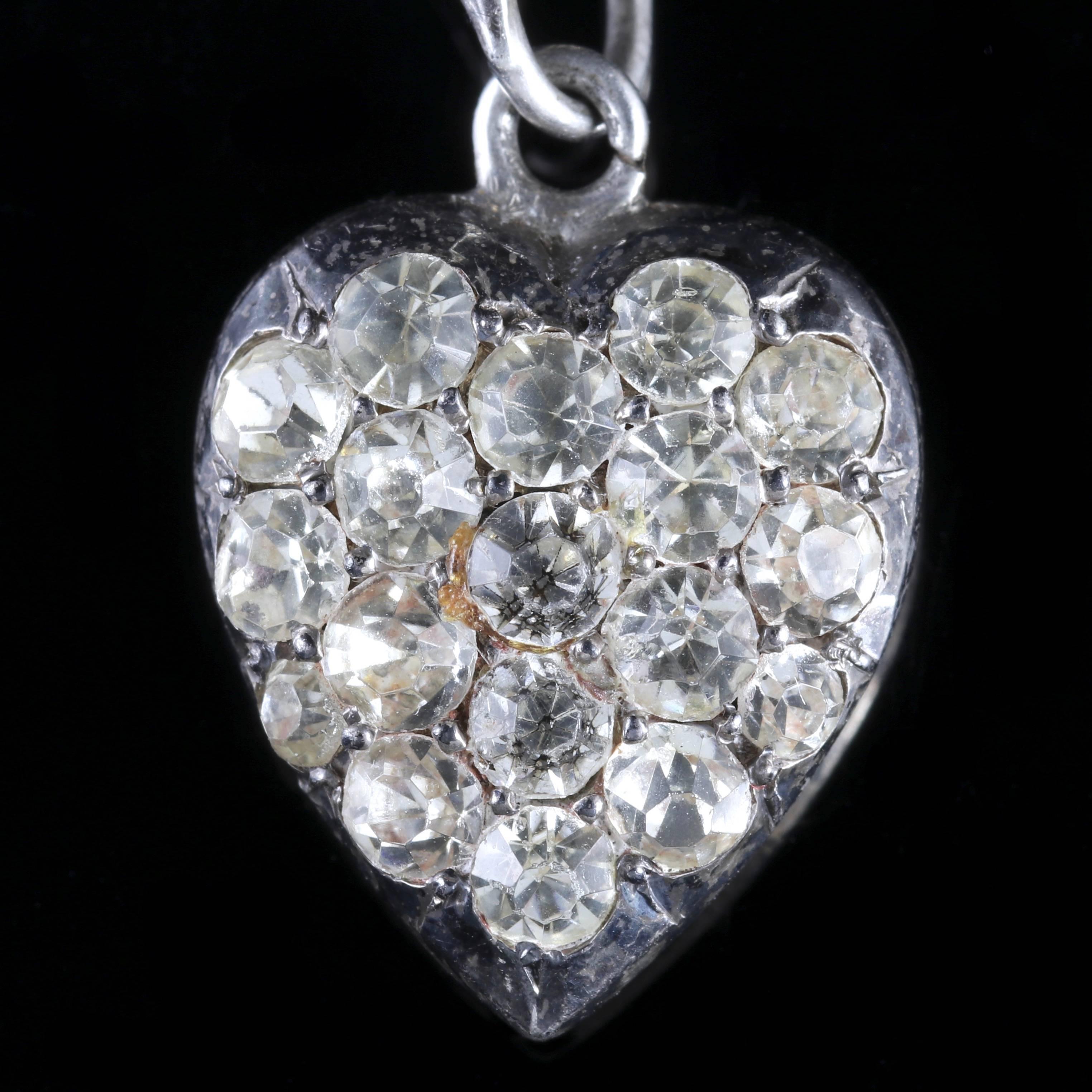 To read more please click continue reading below-

This very beautiful Sterling Silver Paste heart pendant and chain is genuine Georgian, Circa 1800.

Due to its age, Georgian jewellery is quite rare, with some pieces almost three hundred years old.