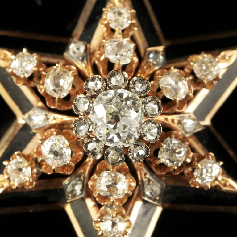 Antique Victorian Diamond Star Pendant Brooch Original Box, circa 1900 ...