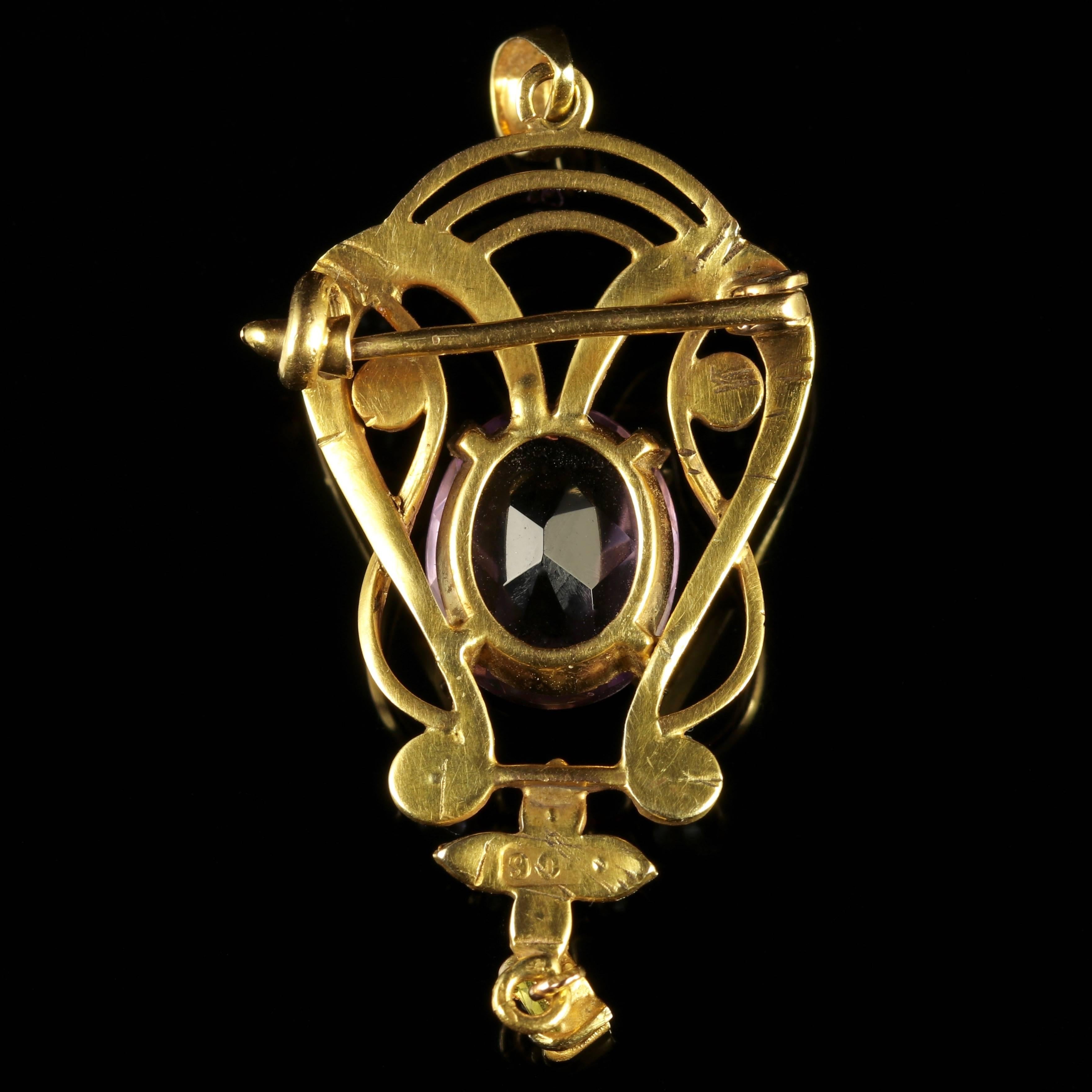 Antique Victorian Suffragette Gold Pendant Brooch, circa 1900 In Excellent Condition In Lancaster, Lancashire