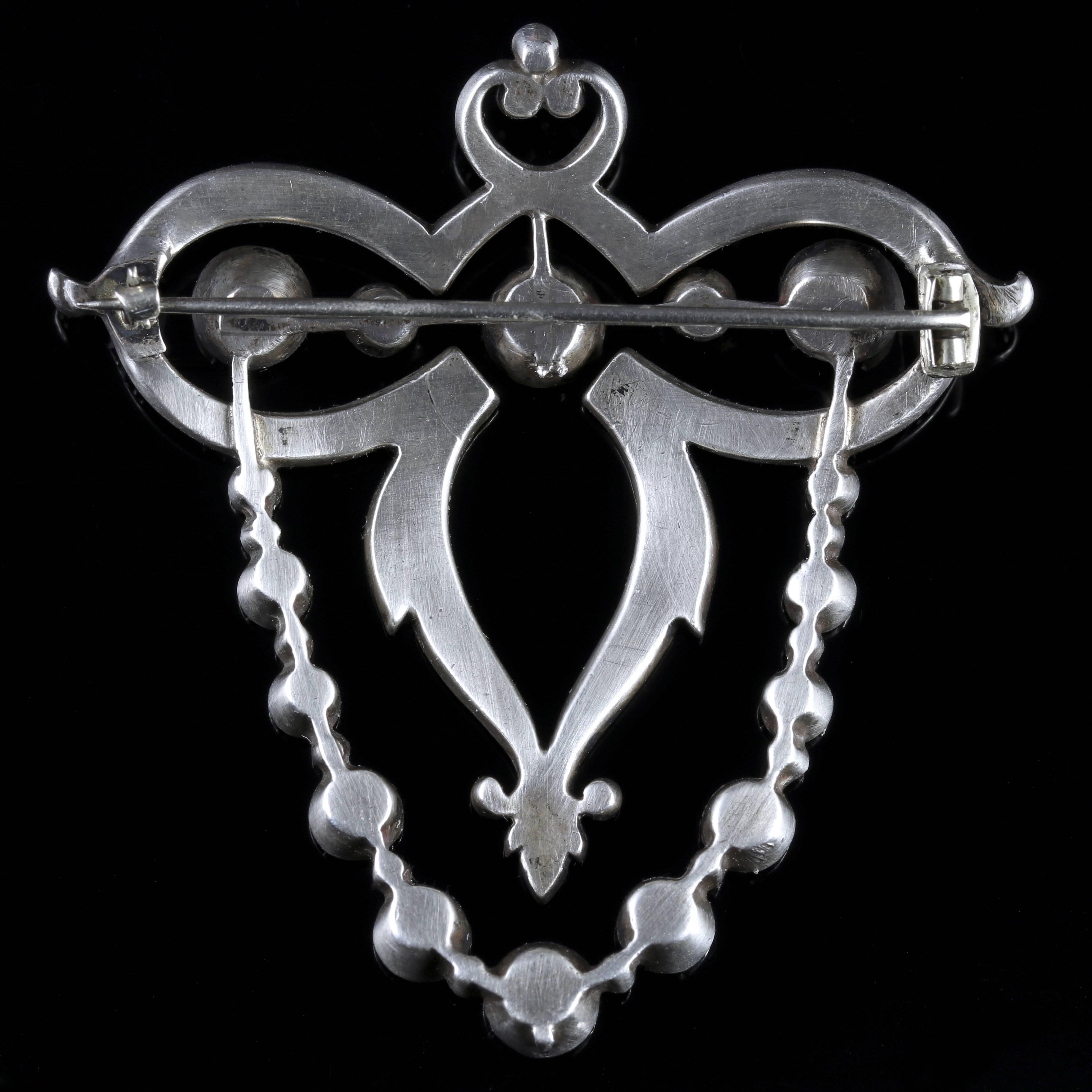 Antique Georgian Large Silver Paste Brooch, circa 1830 In Excellent Condition In Lancaster, Lancashire