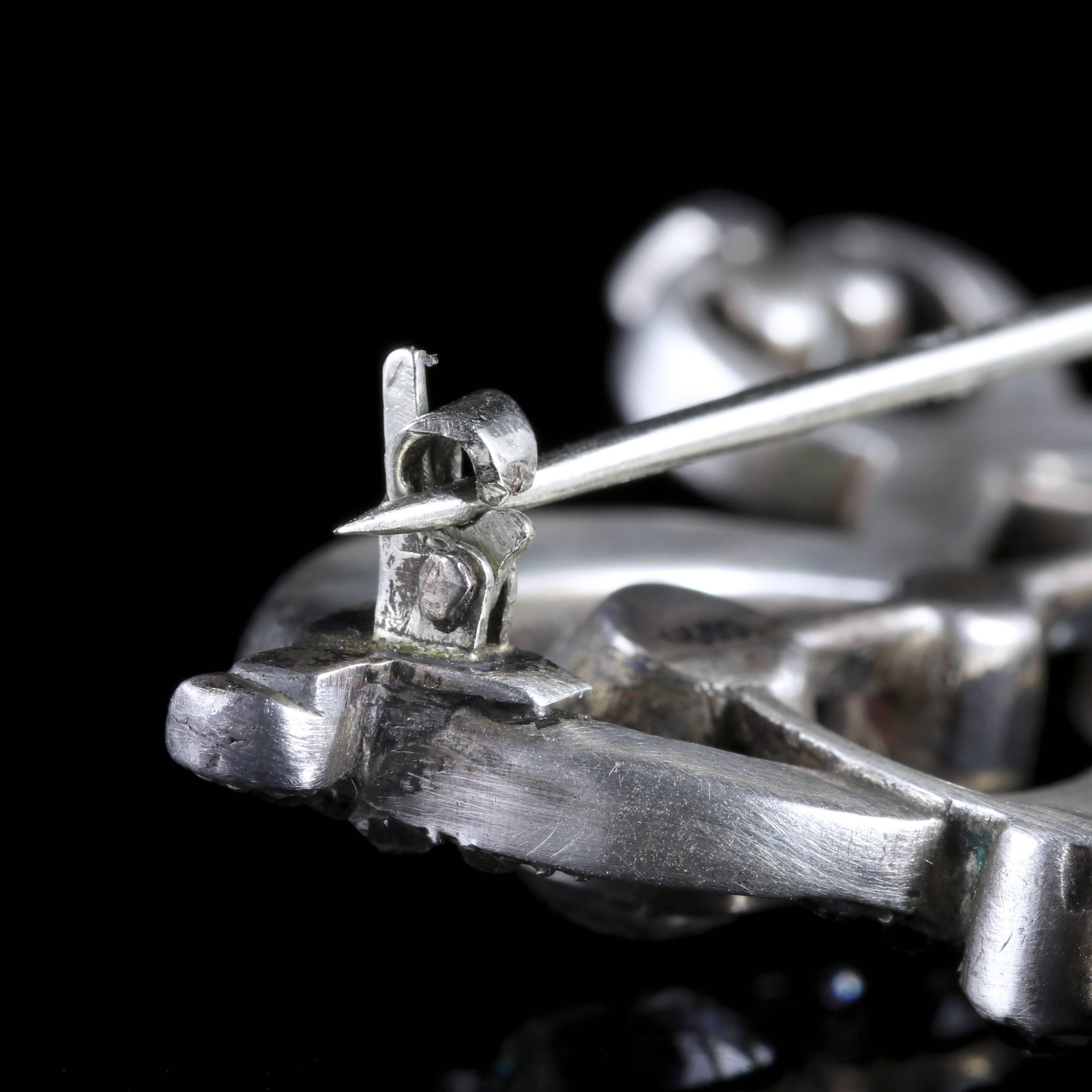 Antique Georgian Large Silver Paste Brooch, circa 1830 1