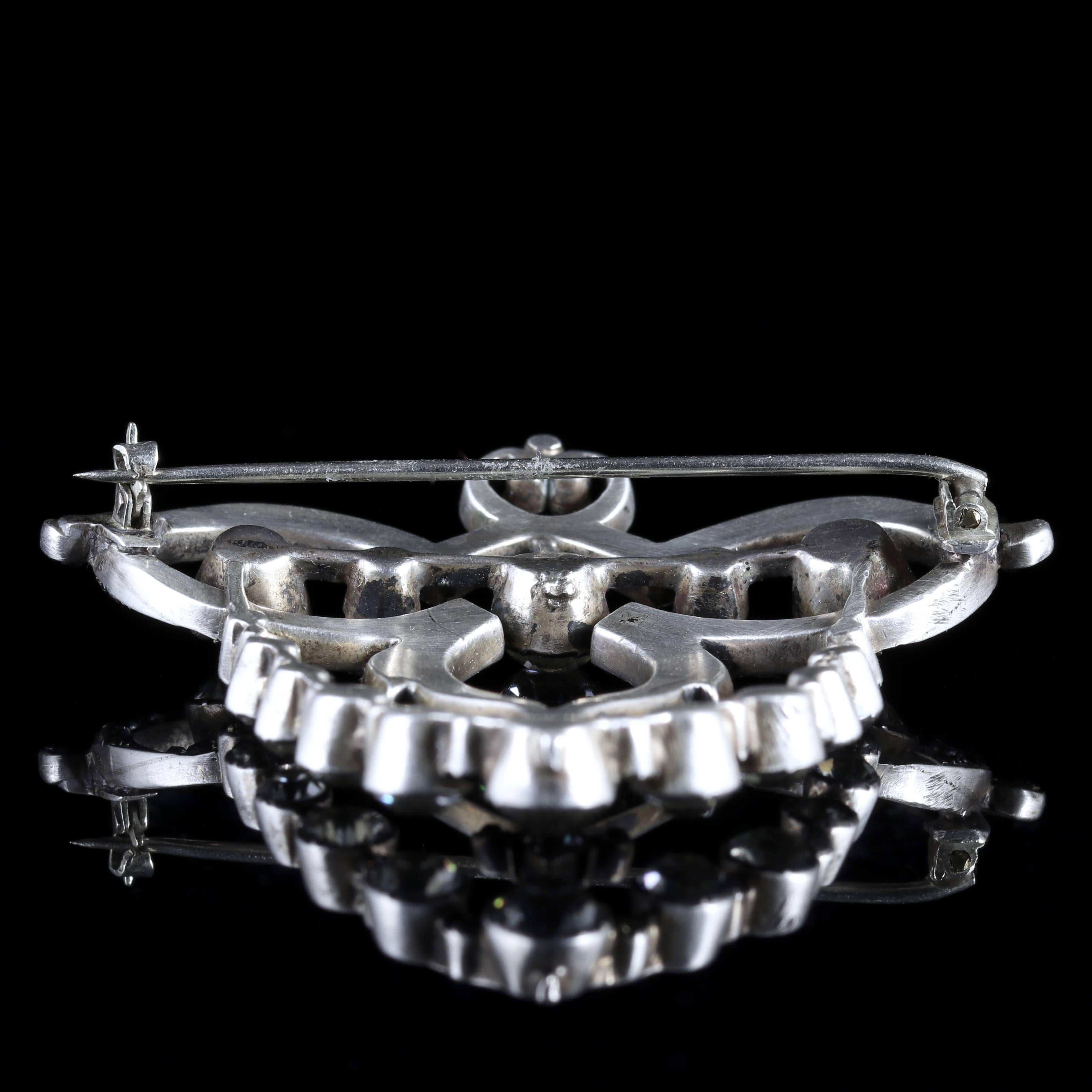 Antique Georgian Large Silver Paste Brooch, circa 1830 2