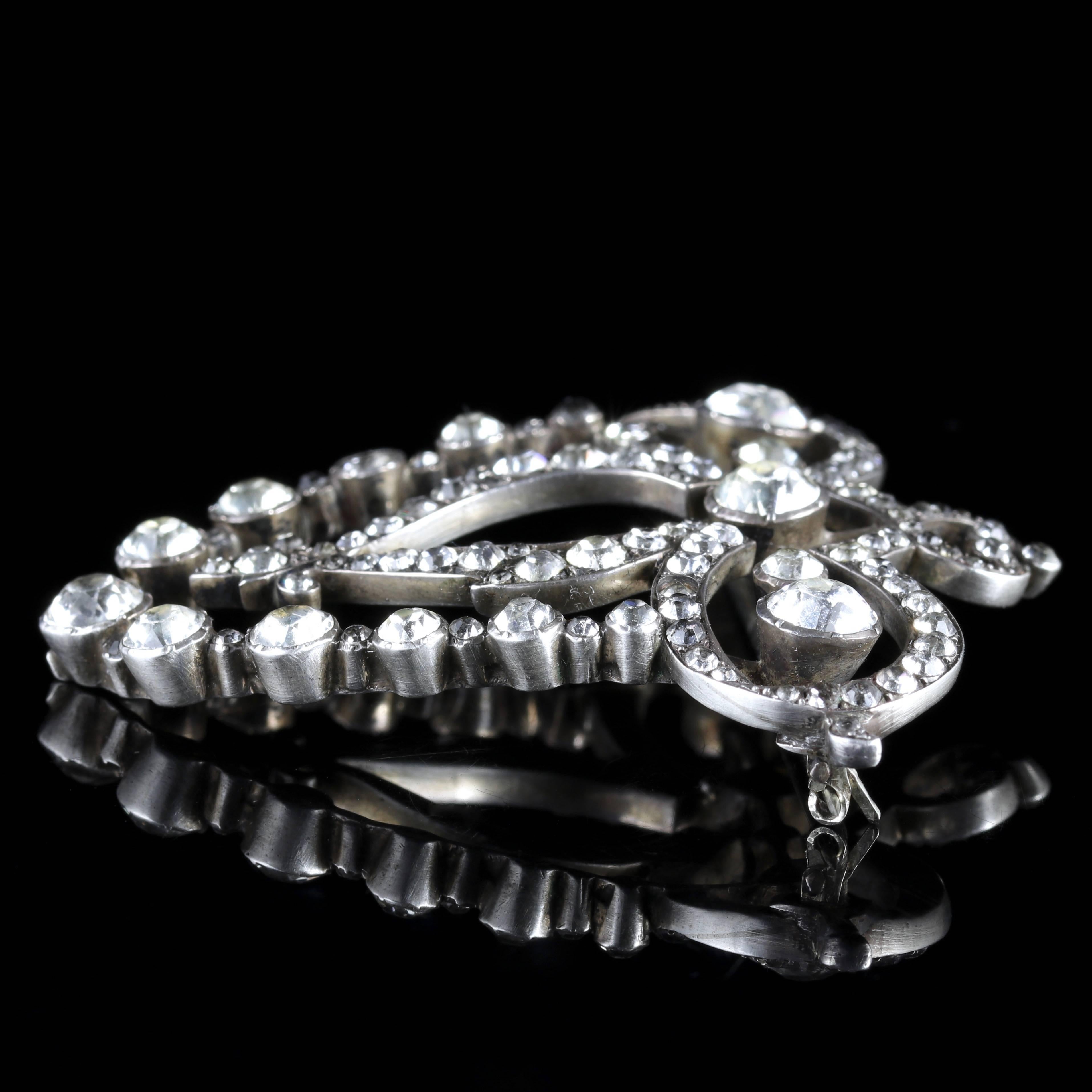 Women's Antique Georgian Large Silver Paste Brooch, circa 1830