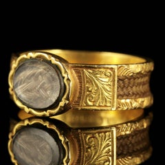Victorian Heavy 15 Carat Mourning Ring Dated Chester, 1885