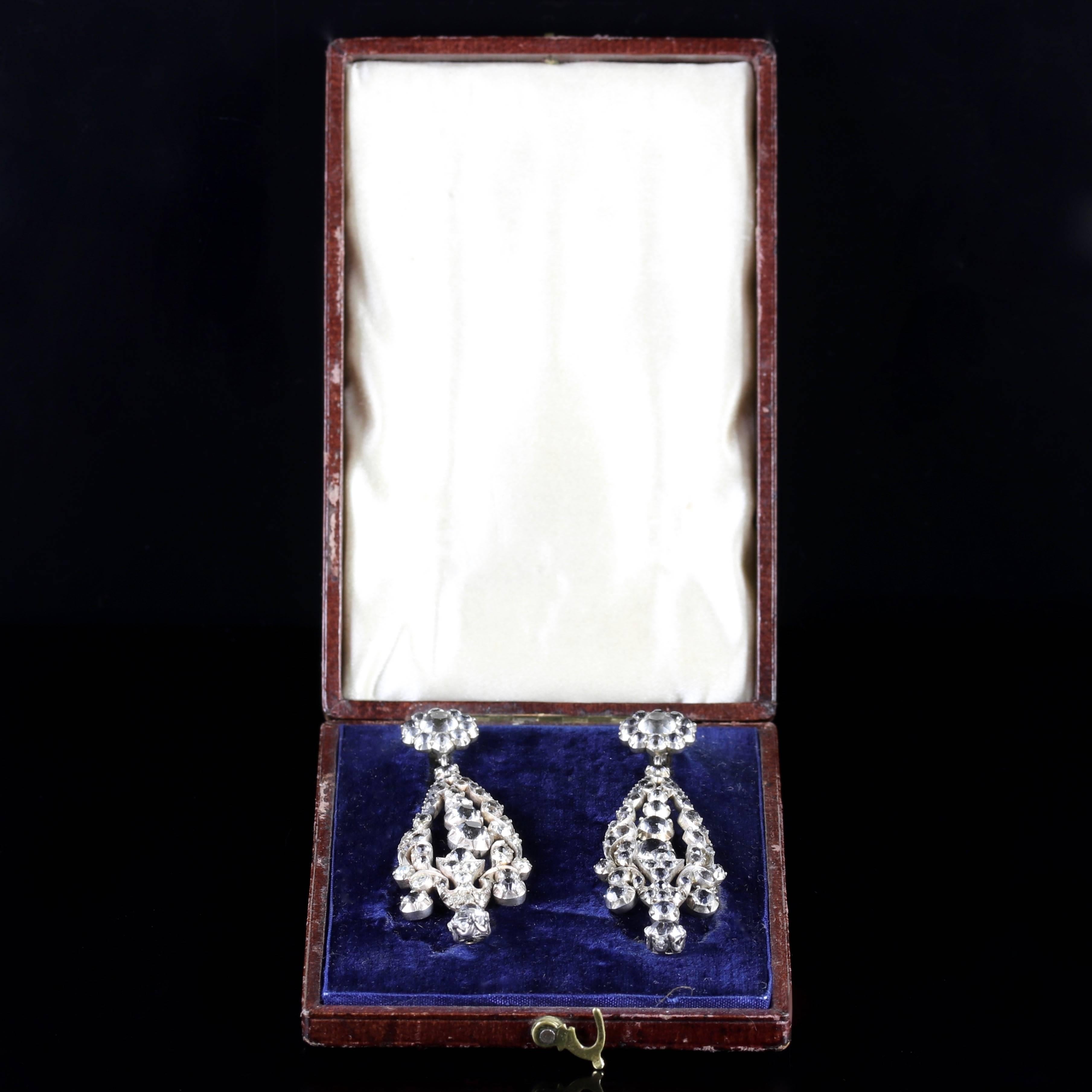 Georgian Boxed Long Paste Earrings, circa 1800 5