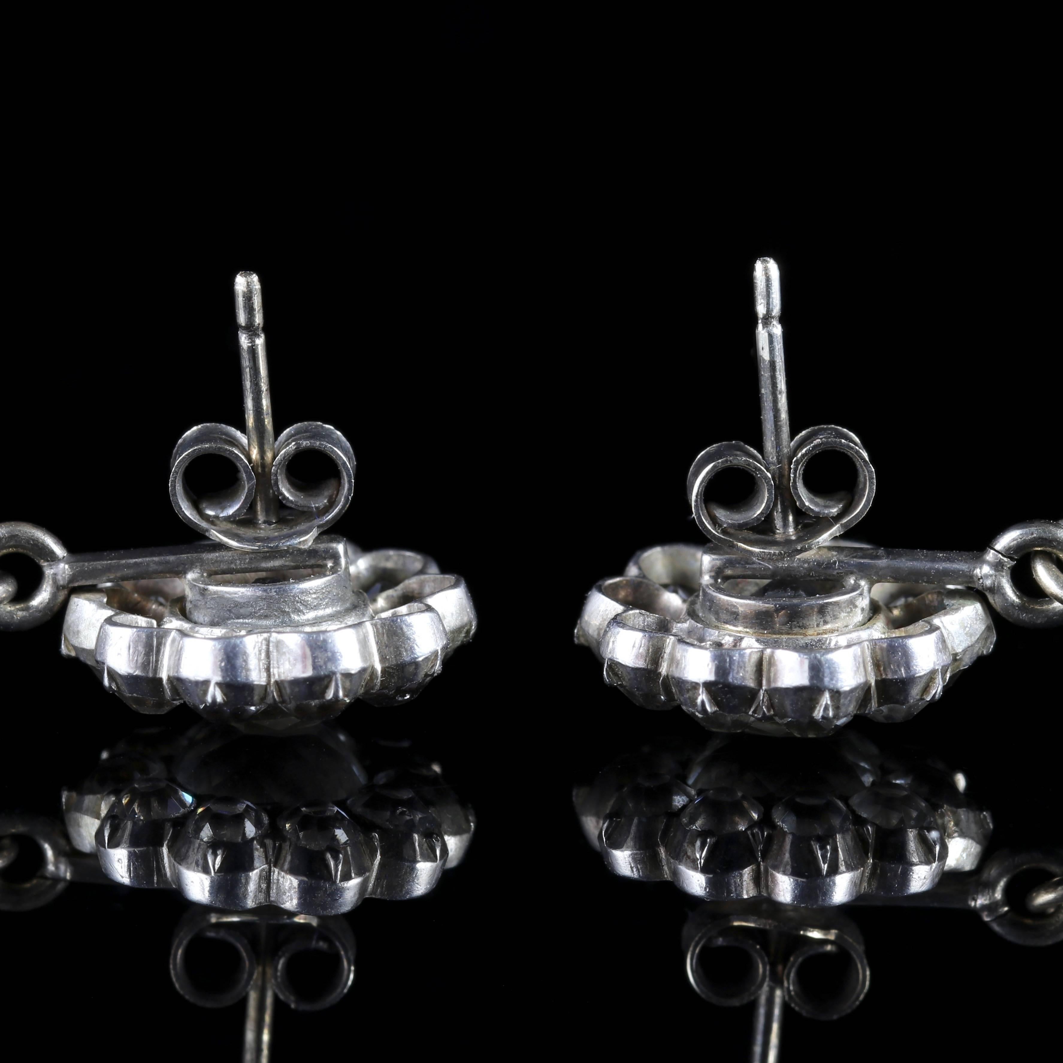 Georgian Boxed Long Paste Earrings, circa 1800 3