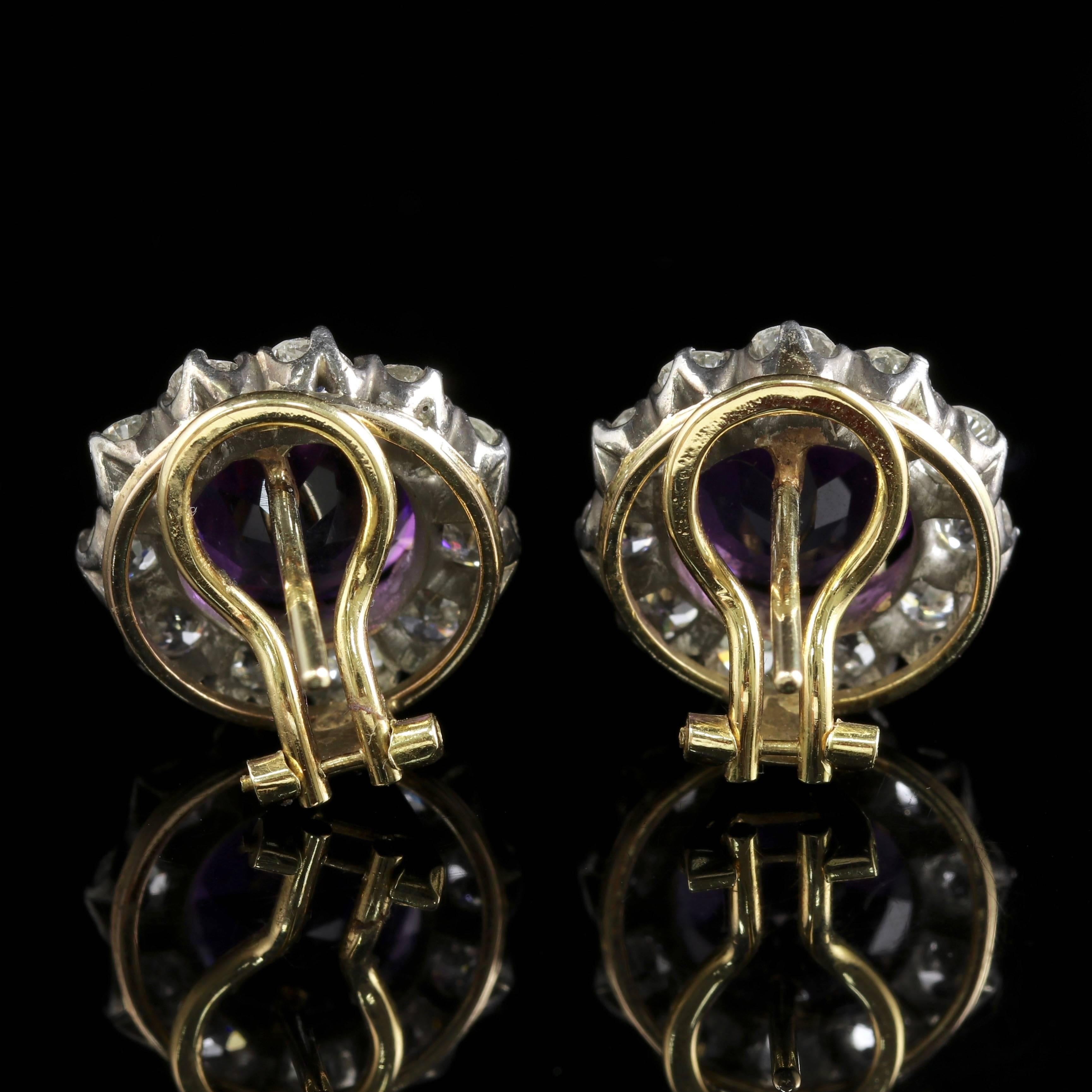 To read more please click continue reading below-

These fabulous Antique 18ct Yellow Gold Edwardian earrings are set with 3.50ct Amethyst in each earring.

Amethyst has been highly esteemed throughout the ages for its stunning beauty and legendary