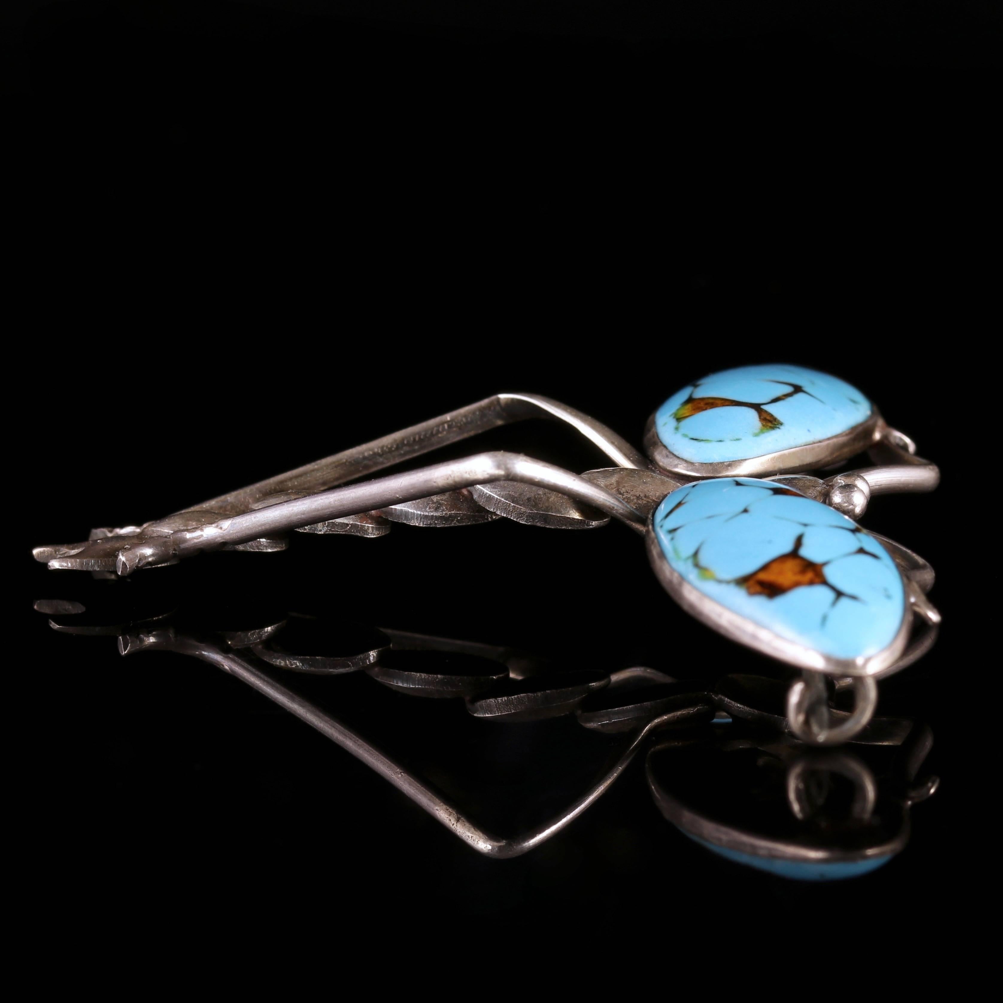 Antique Victorian Large Dragonfly Brooch Silver Blue Enamel, circa 1900 2