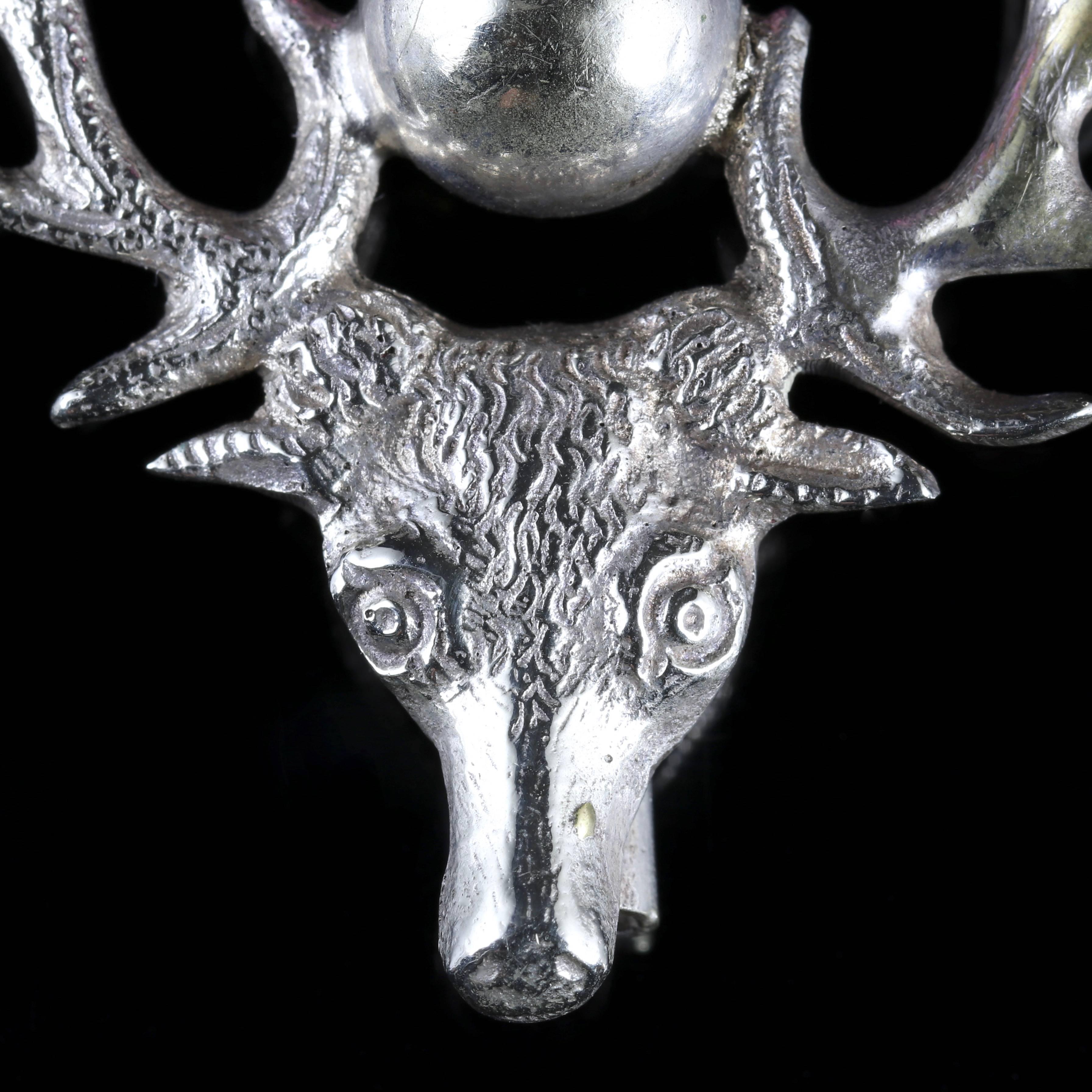 To read more please click continue reading below-

This fabulous antique Sterling Silver Victorian Scottish reindeers head brooch is Circa 1900.

Scottish jewellery was made popular by Queen Victoria as it became a souvenir of her trips to Scotland.