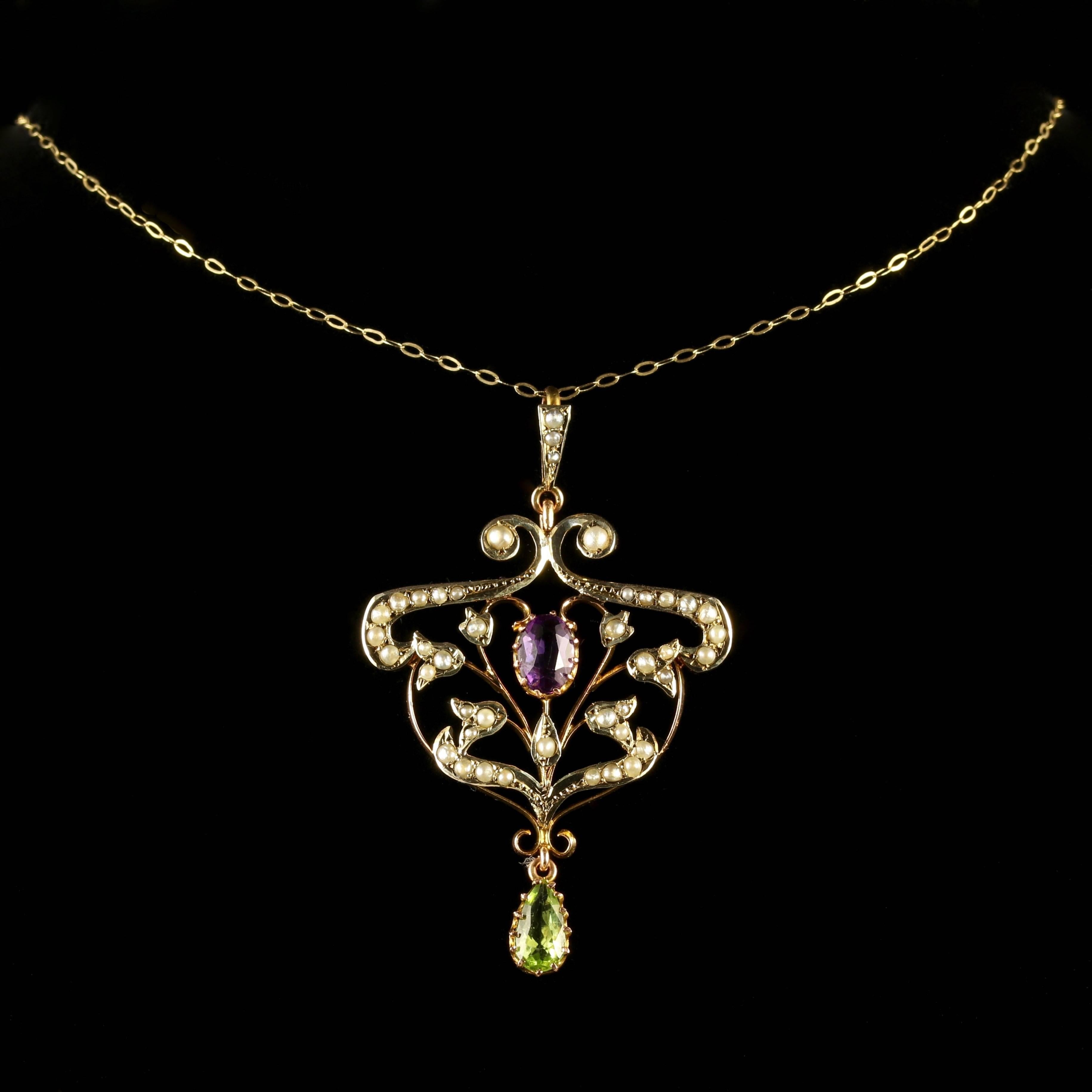 To read more please click continue reading below-

This fabulous antique Suffragette pendant necklace is genuine Victorian, Circa 1900. 

Suffragettes liked to be depicted as feminine, their jewellery was chosen to counter the stereotypes put