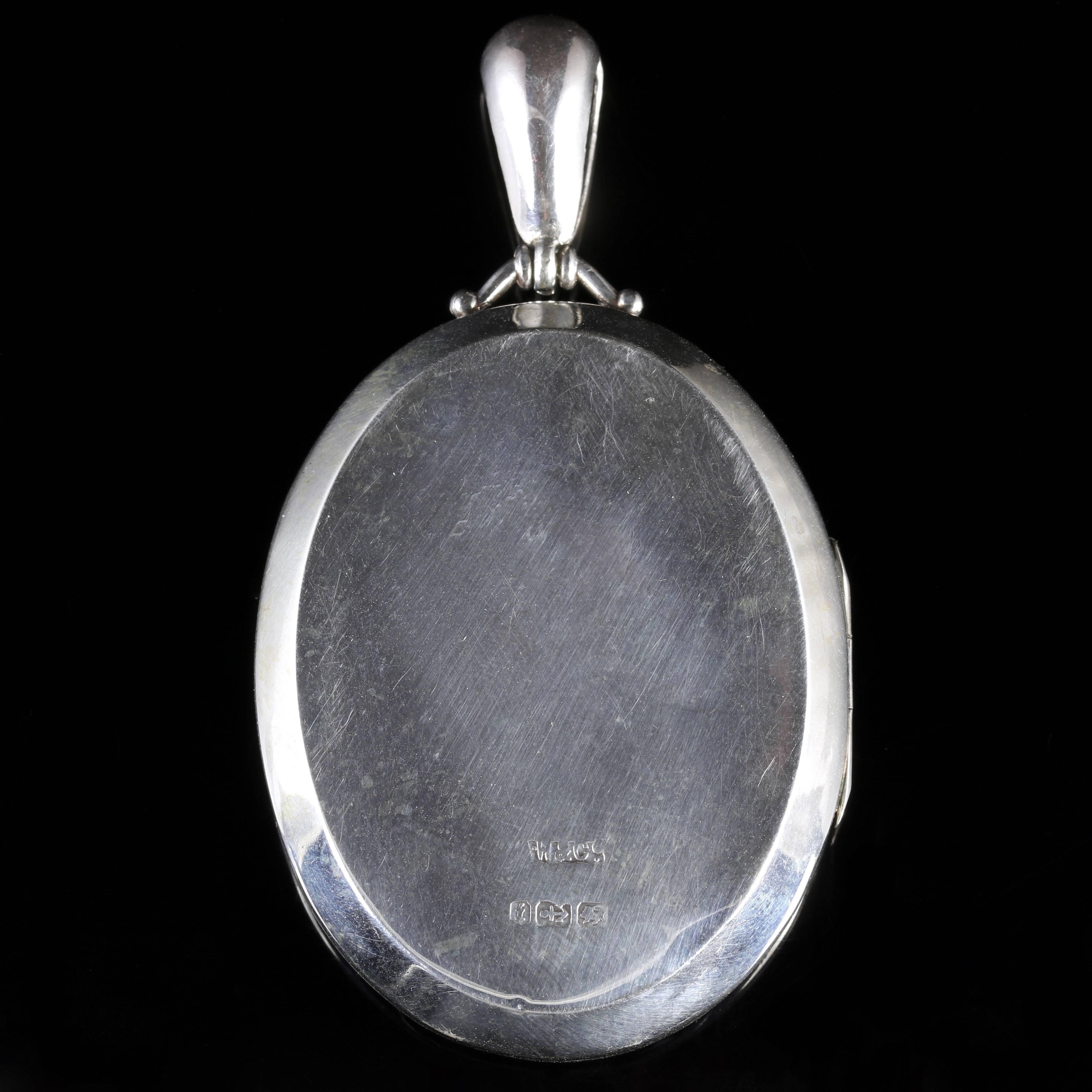 Antique Silver Gold Victorian Locket Dated 1883 2