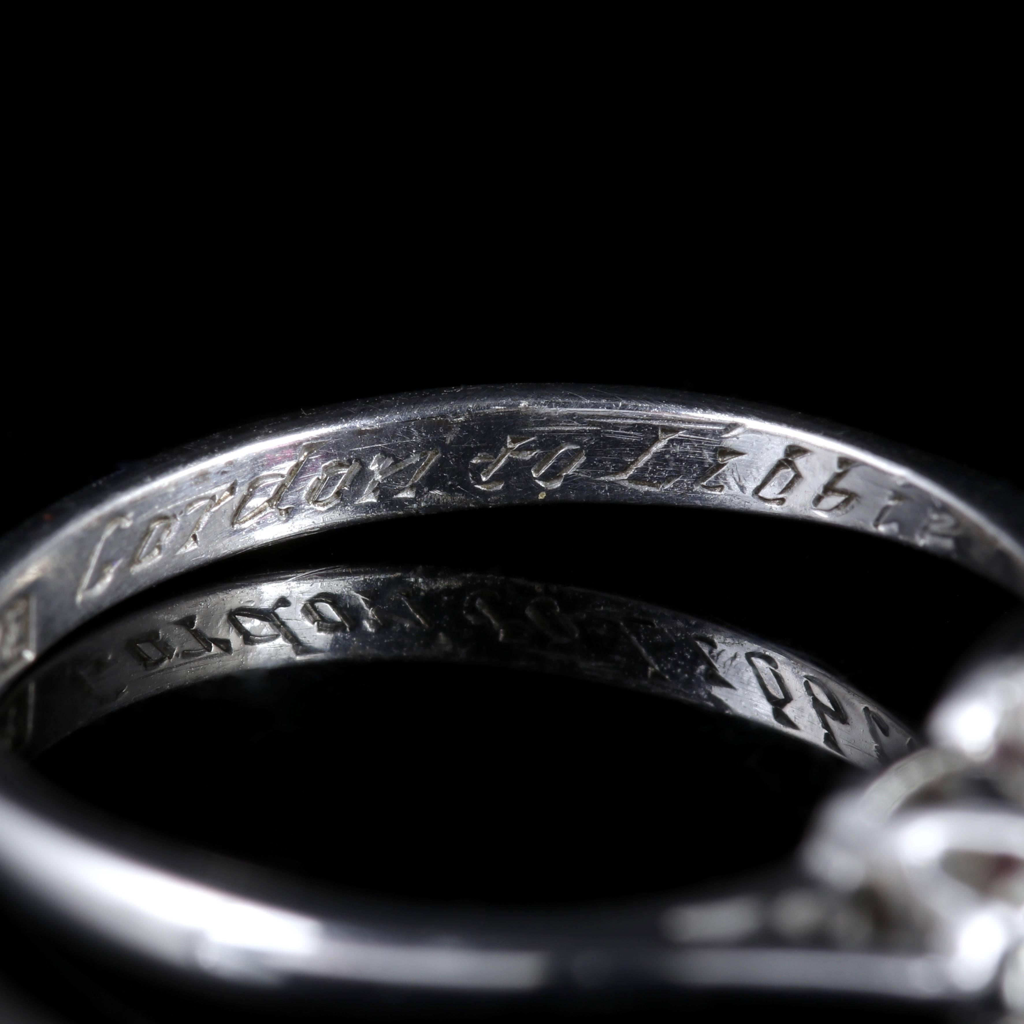 Women's Antique Edwardian Ruby Diamond Trilogy Ring Gordon to Libbie, circa 1910