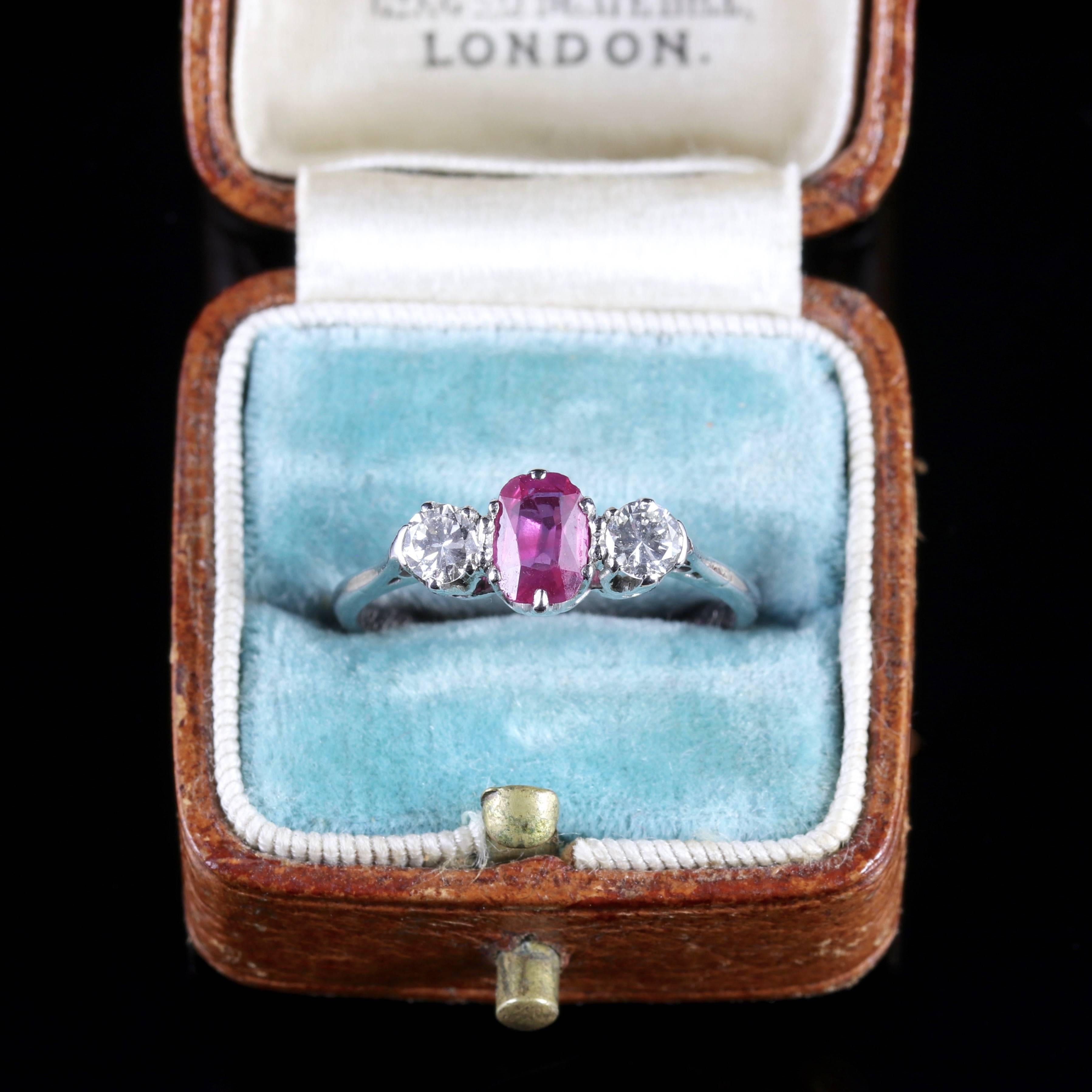 Antique Edwardian Ruby Diamond Trilogy Ring Gordon to Libbie, circa 1910 4