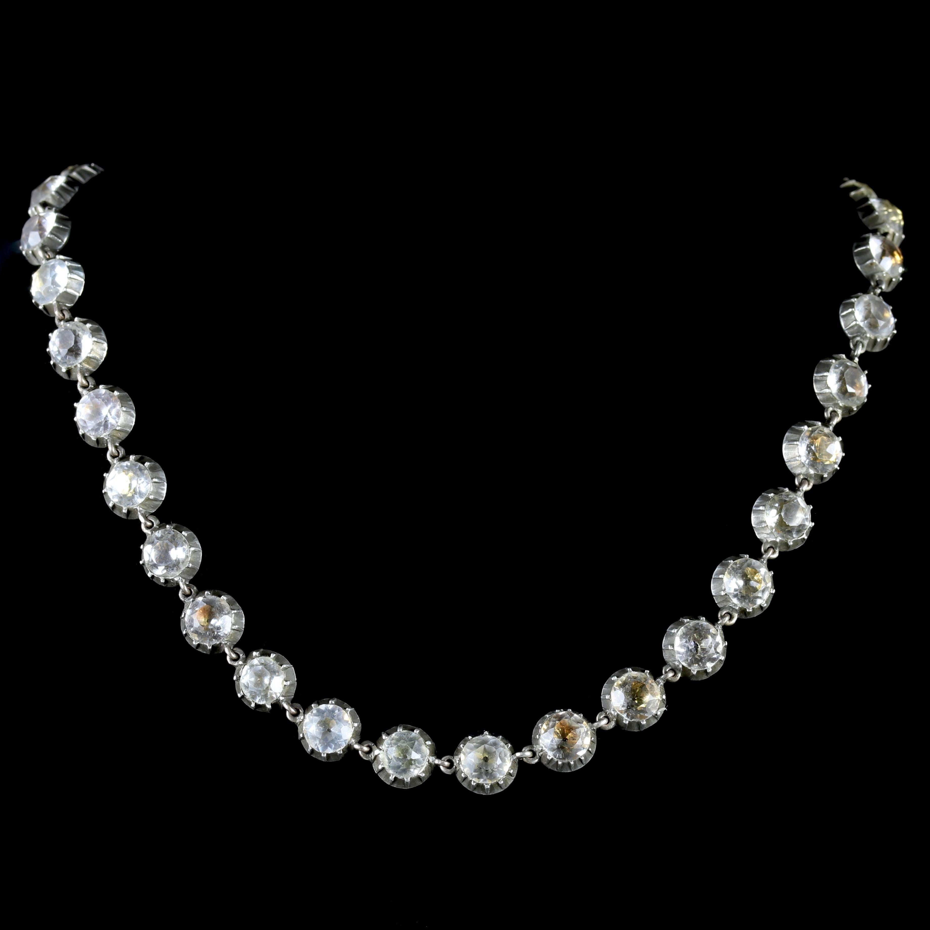 To read more please click continue reading below-

This fabulous Georgian Silver and 18ct Rose Gold Paste necklace is Circa 1770.

Due to its age, Georgian jewellery is quite rare, with some pieces almost three hundred years old. From 1714 until