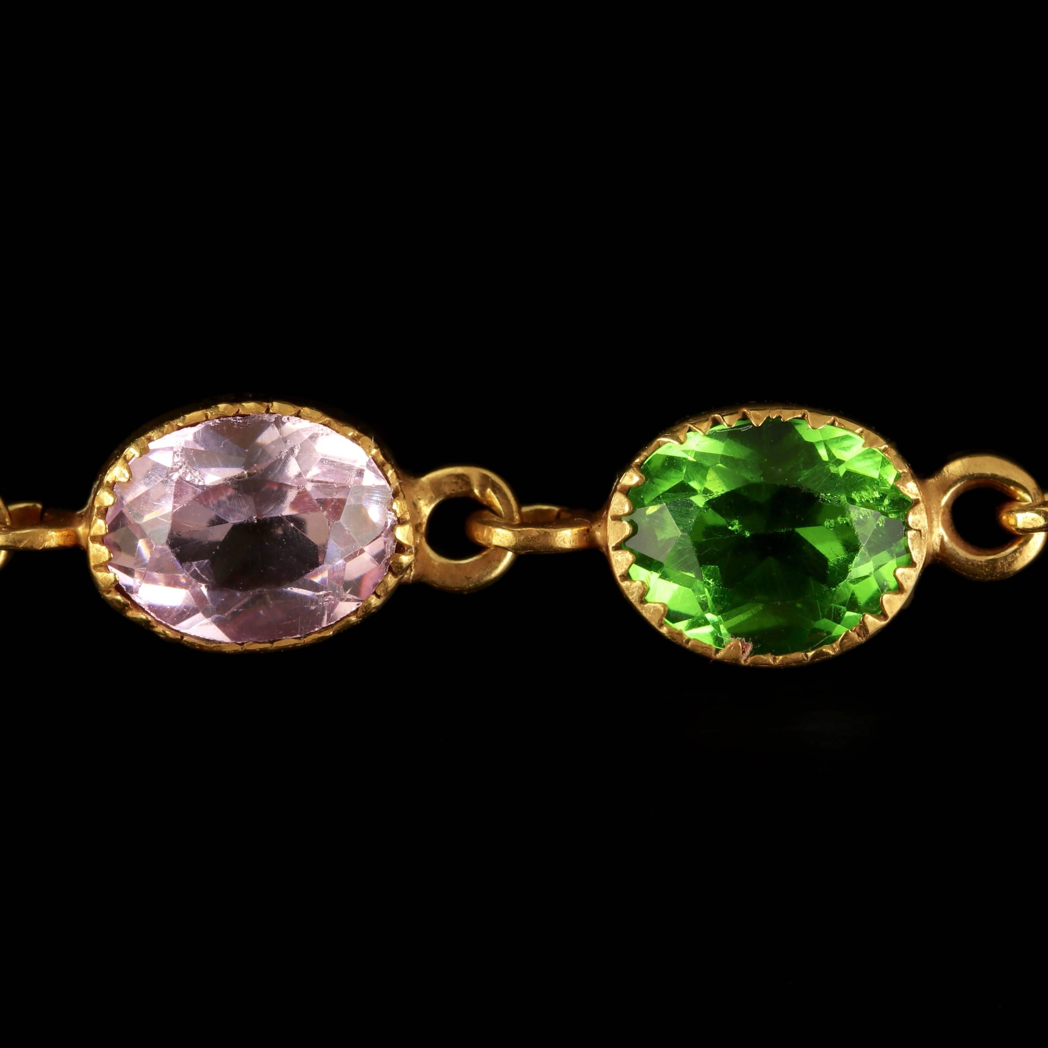 Women's Antique Victorian Suffragette Tourmaline Gold Necklace, circa 1900