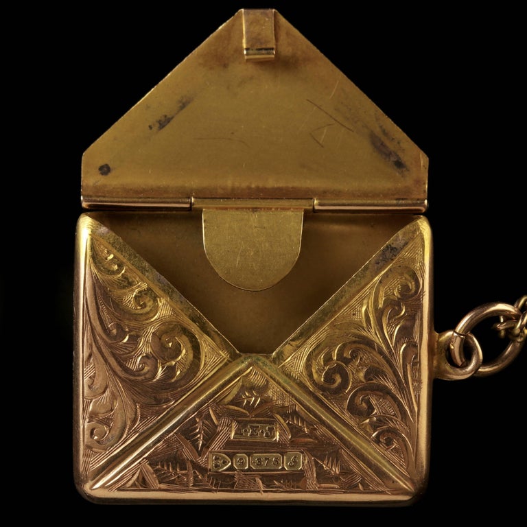Antique Victorian Rose Gold Stamp Case and Chain Dated ...