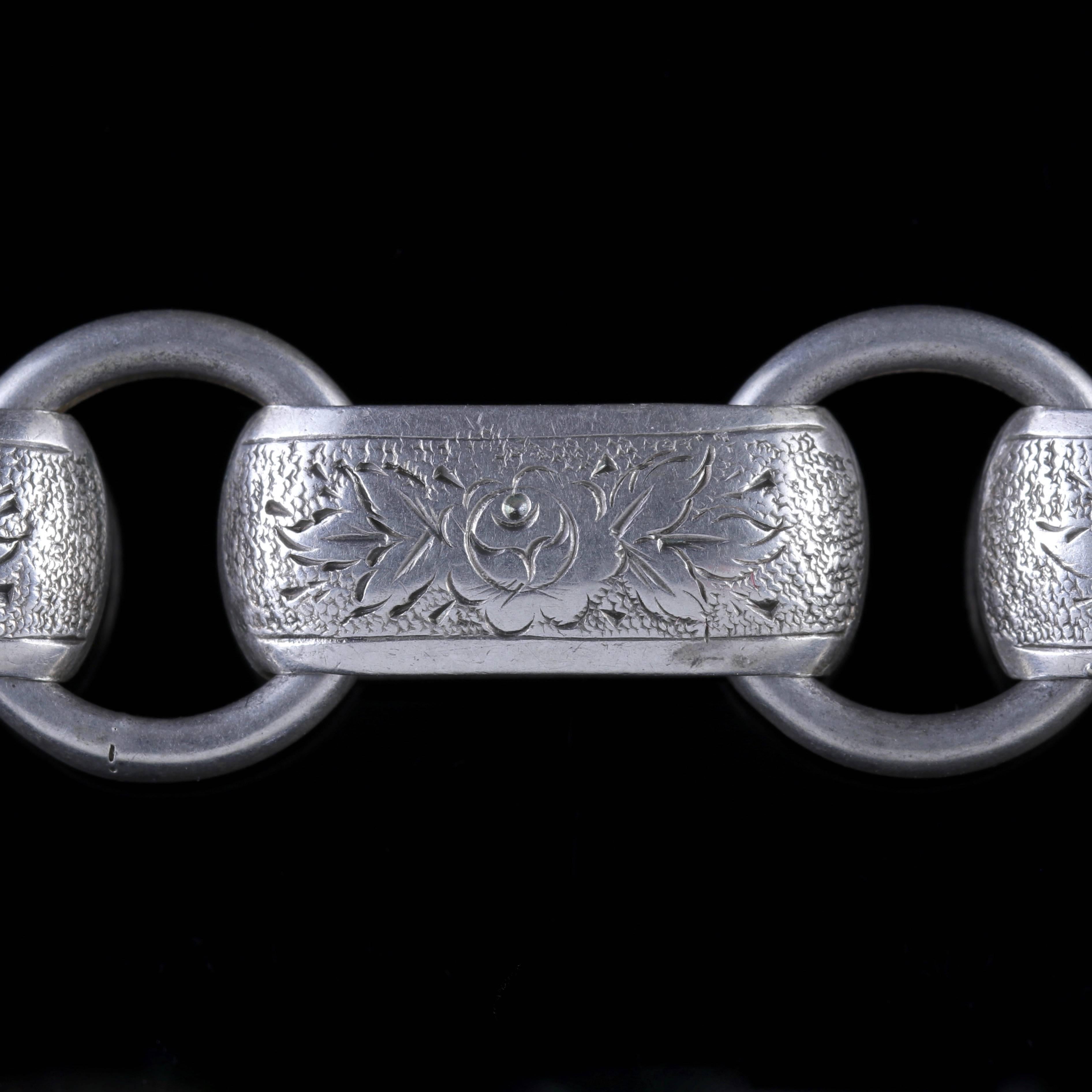 Antique Victorian Silver Locket Collar Dated 1880 1