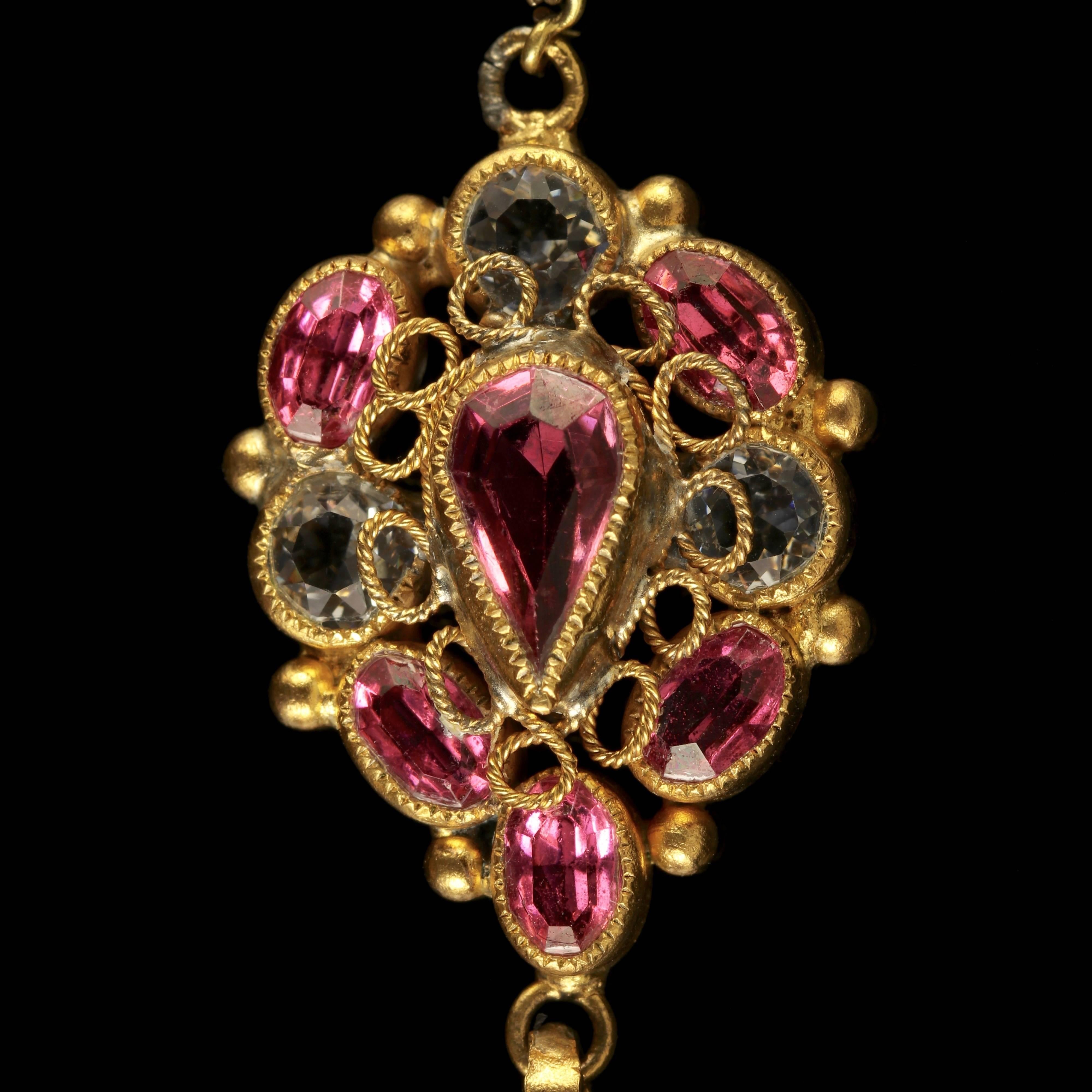 Antique Victorian Pink Paste Necklace, circa 1870 2
