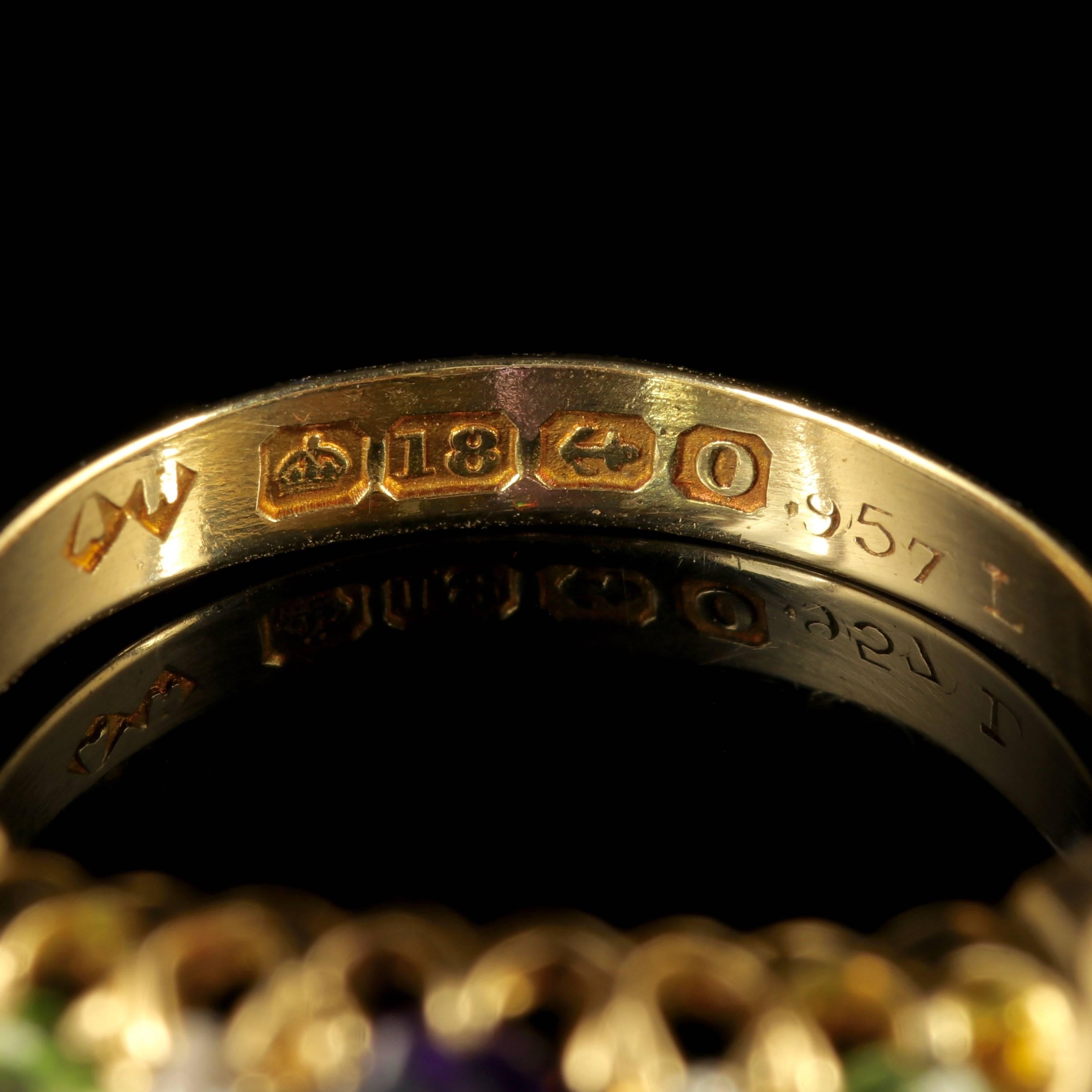 Antique Suffragette Ring in 18 Carat Gold Dated Birmingham, 1913 In Excellent Condition For Sale In Lancaster, Lancashire