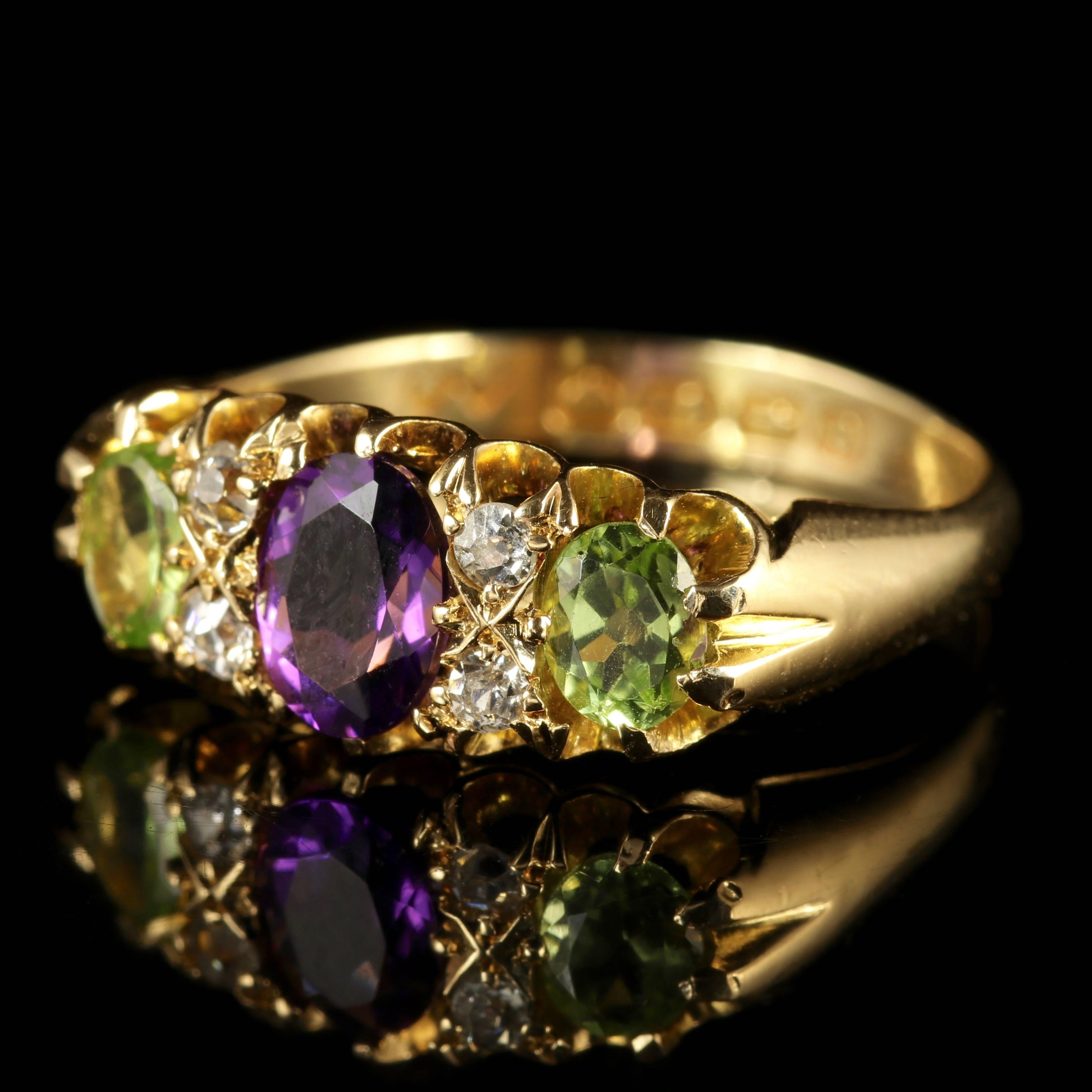 To read more please click continue reading below-

This fabulous antique 18ct Gold Suffragette ring is genuine Victorian, dated Birmingham 1913.

Emmeline Pankhurst was the leader of the British Suffragette movement in the 19th century and through