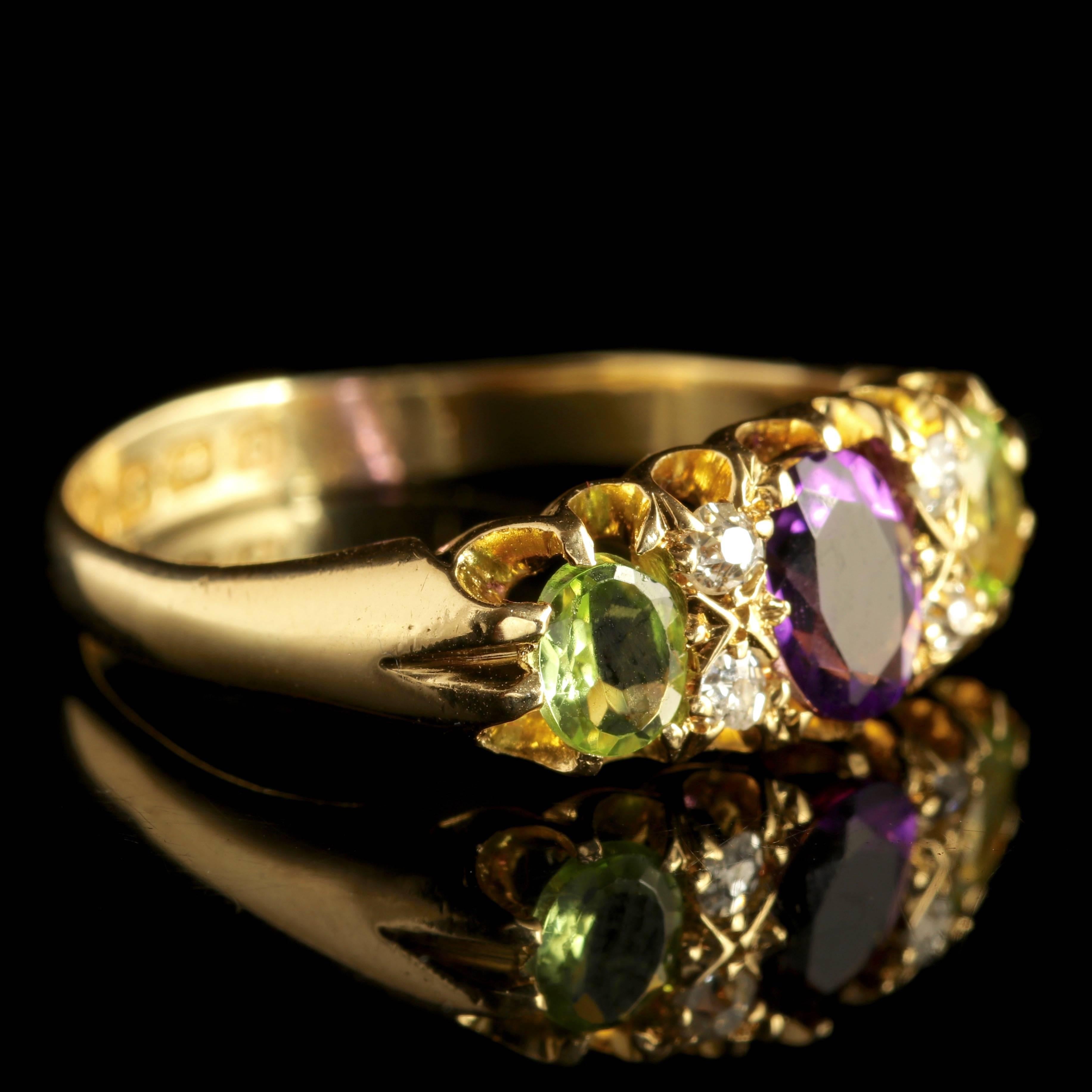 Victorian Antique Suffragette Ring in 18 Carat Gold Dated Birmingham, 1913 For Sale